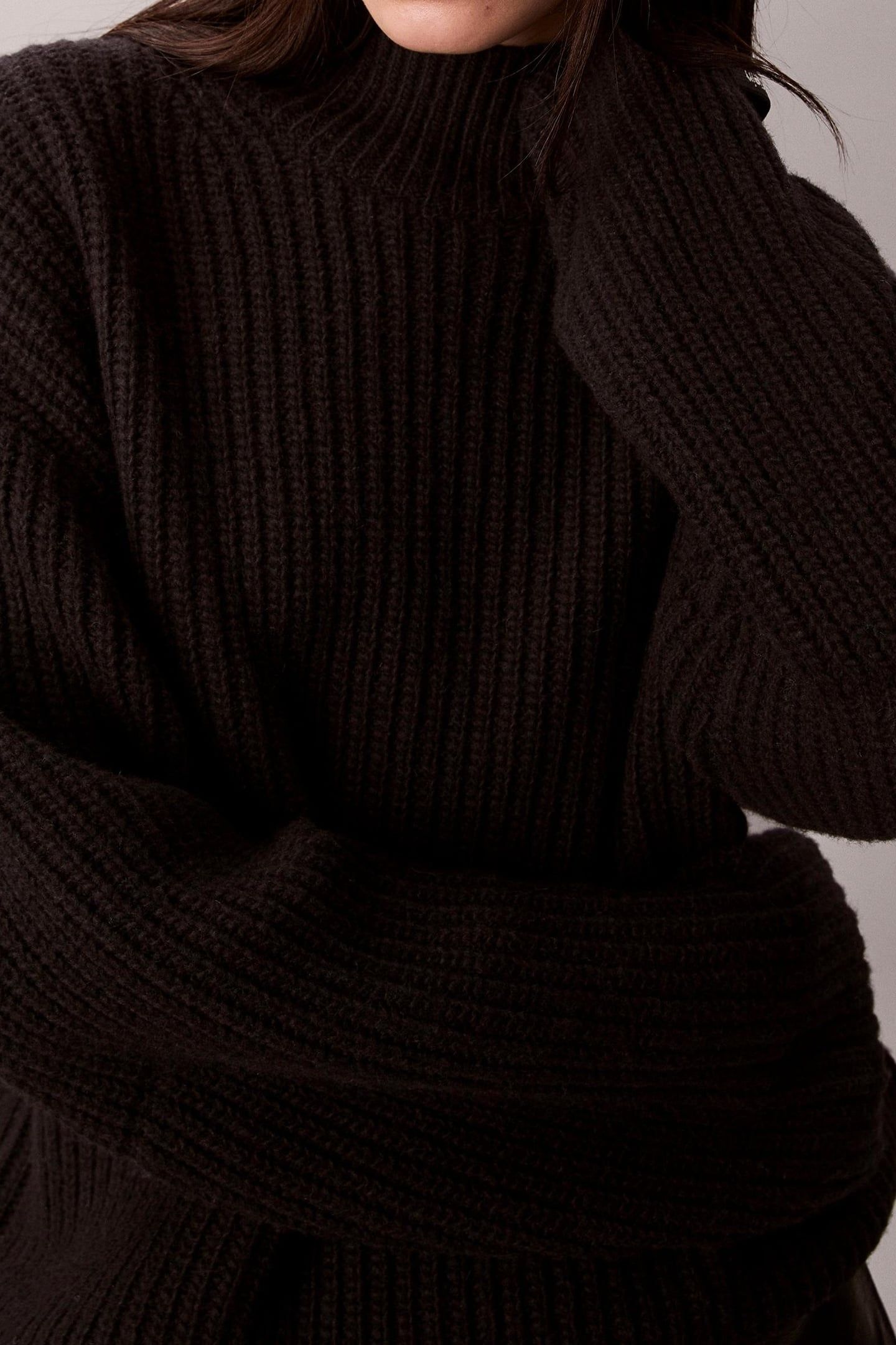 CHUNKY WOOL BLEND SWEATER BLACK 7