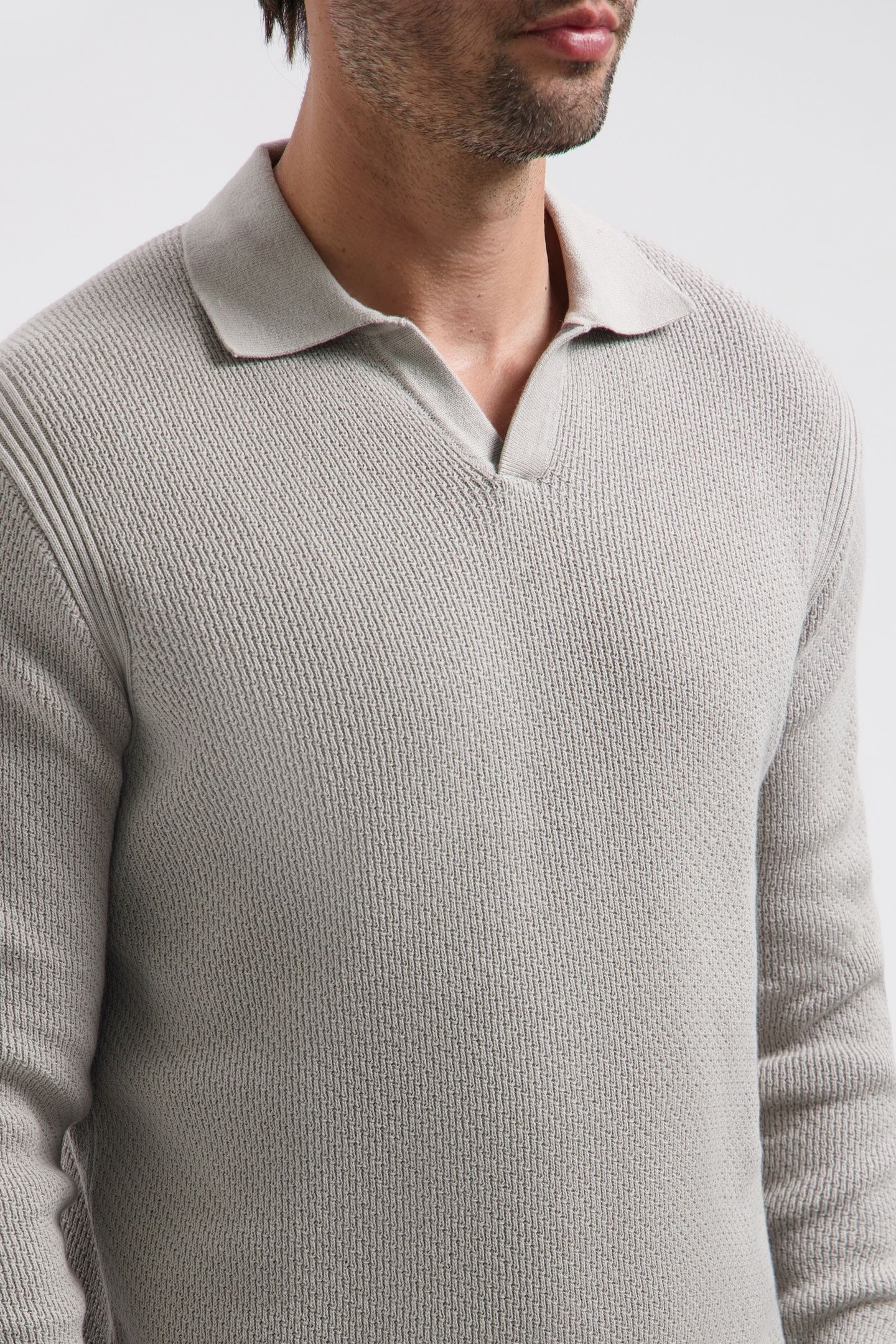 DS_KOSTAS LONGSLEEVE POLO GHOST GREY 4