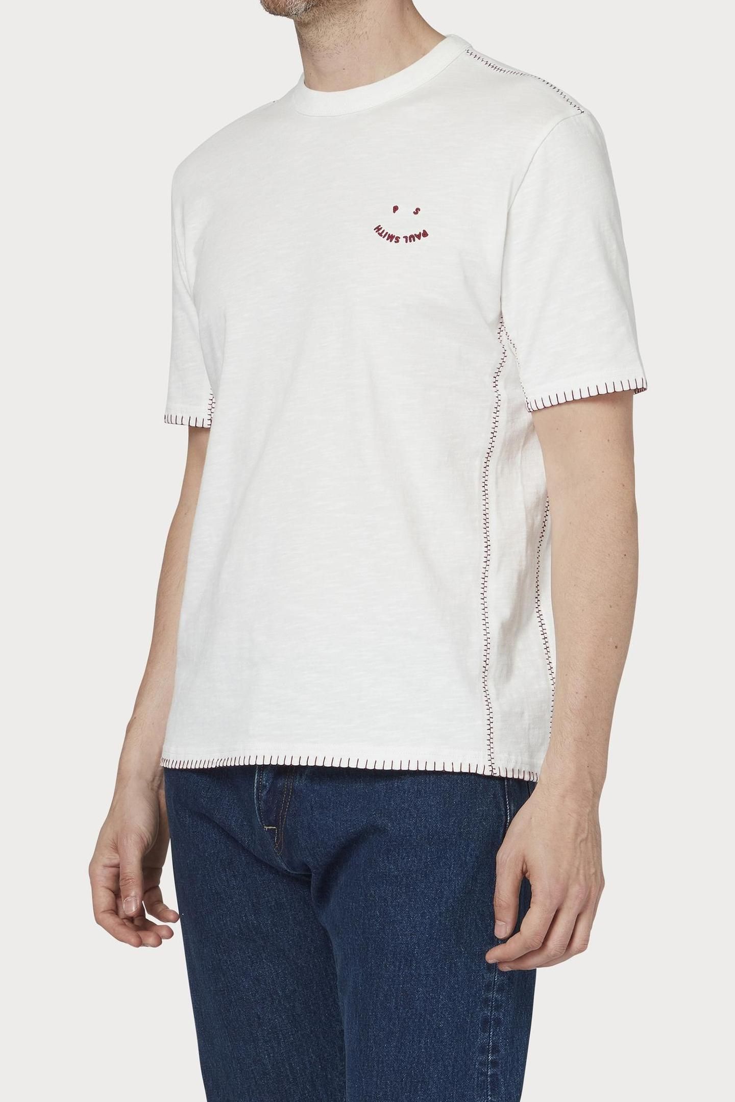 MENS CASUAL FIT SS T SHIRT HAPPY OFF WHITE 3