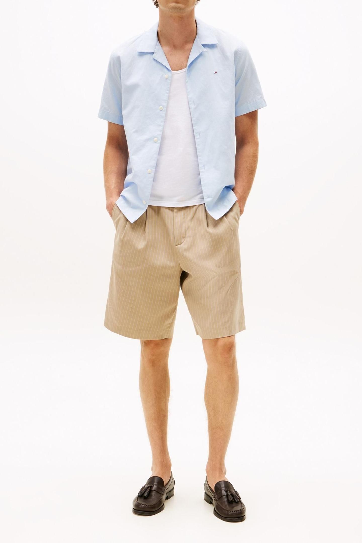LINEN BLEND SOLID SHIRT BREEZY BLUE 2