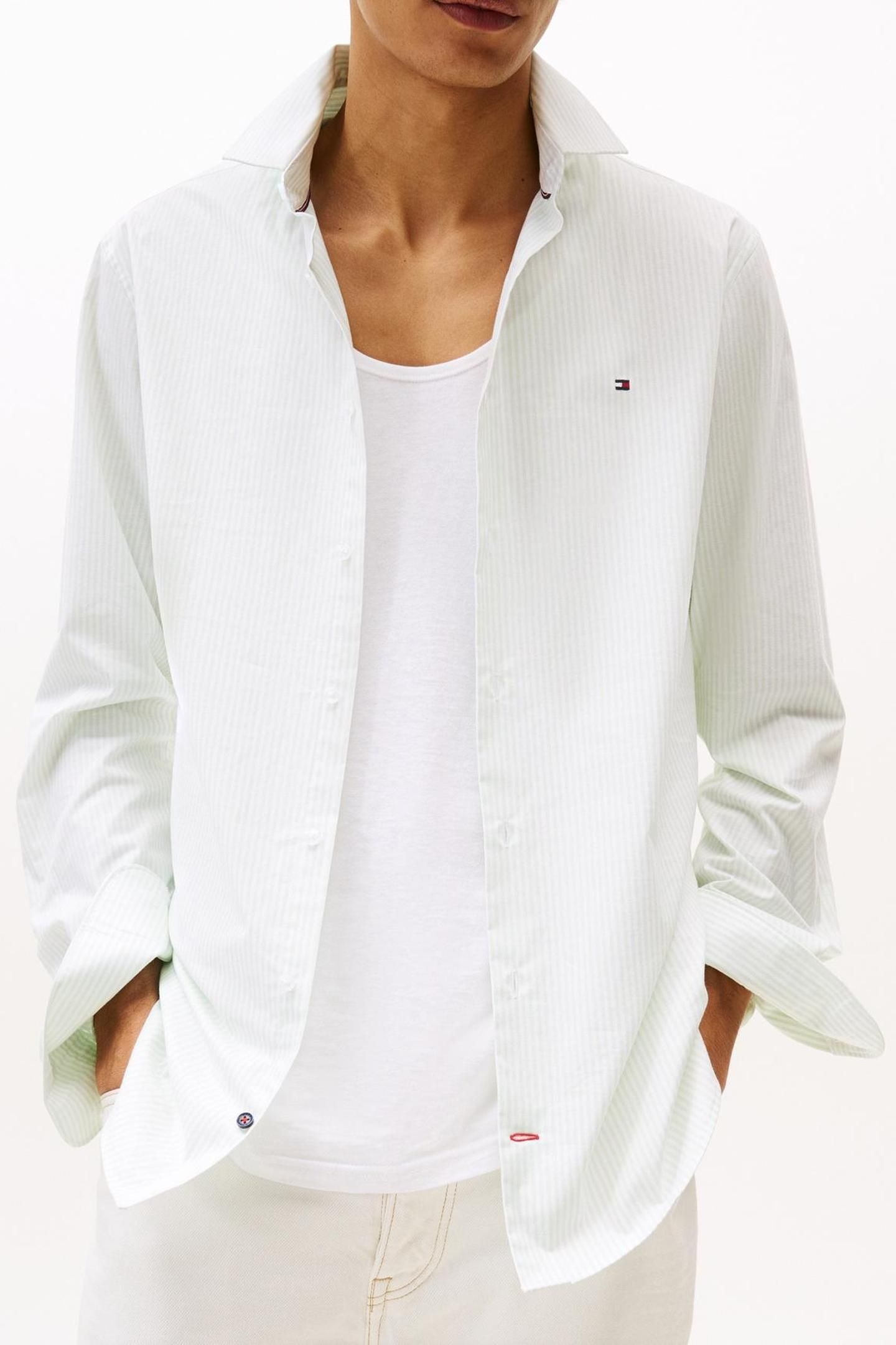 POP STRIPE SF SHIRT OPAL GREEN/OPTIC WHITE 4
