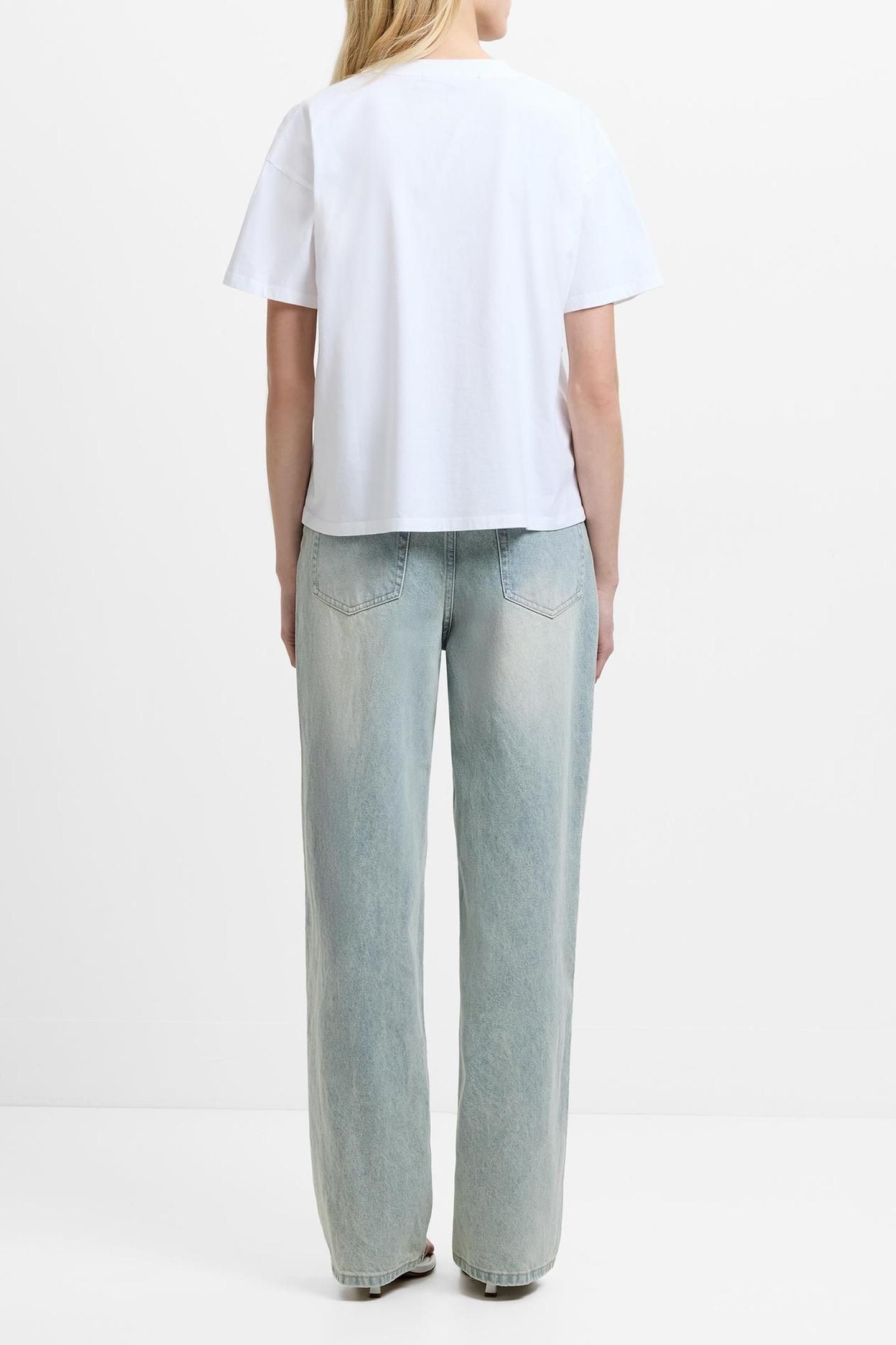 COTTON CREPE MIX RUFFLE T SHIR LINEN WHITE 2