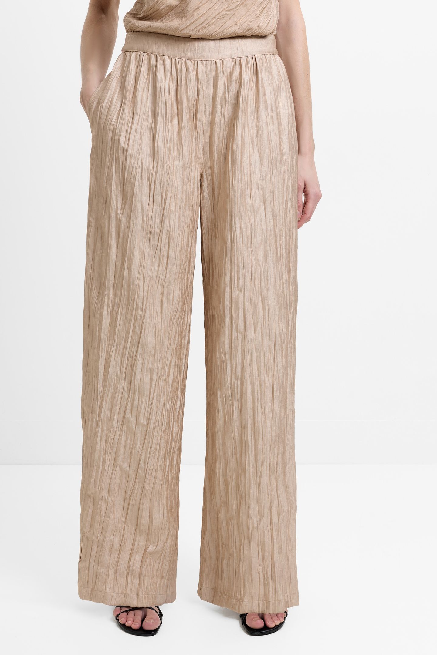 NOVIE CRINKLE TROUSER WARM NEUTRAL 1