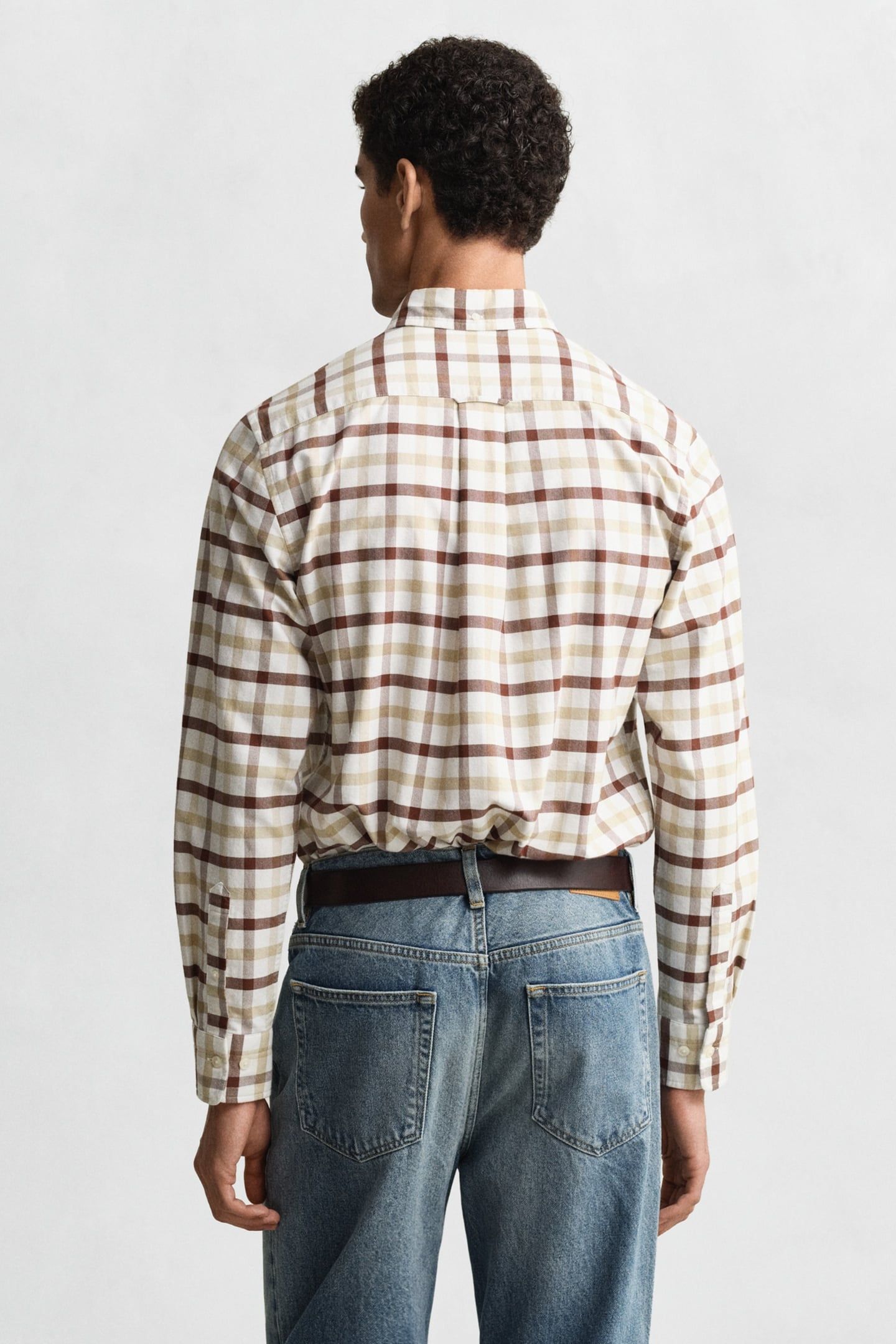 REG OXFORD CHECK SHIRT MAHOGANY BROWN 2
