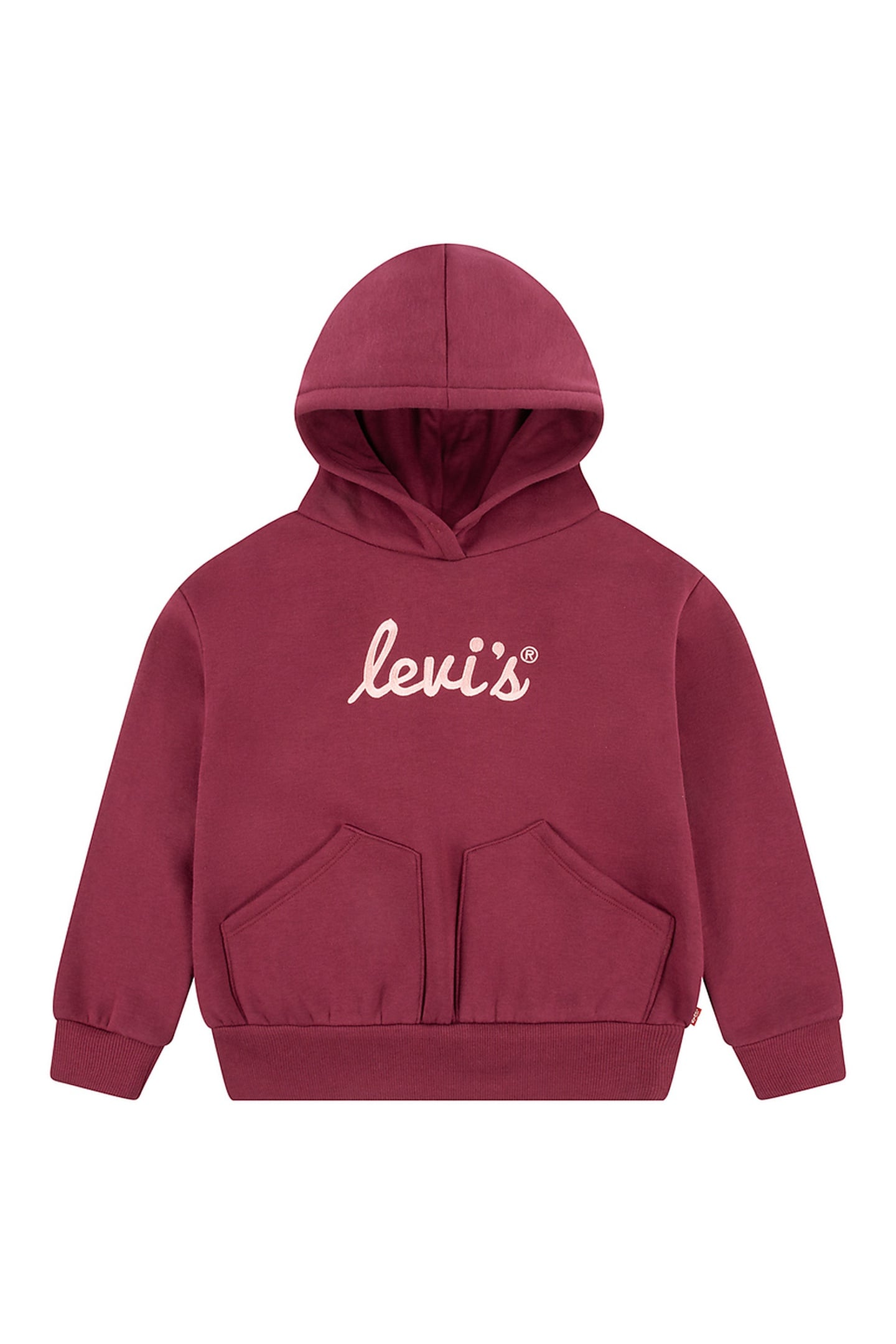 GIRLS POSTER LOGO HOODIE RHODODENDRON LEVIS 1
