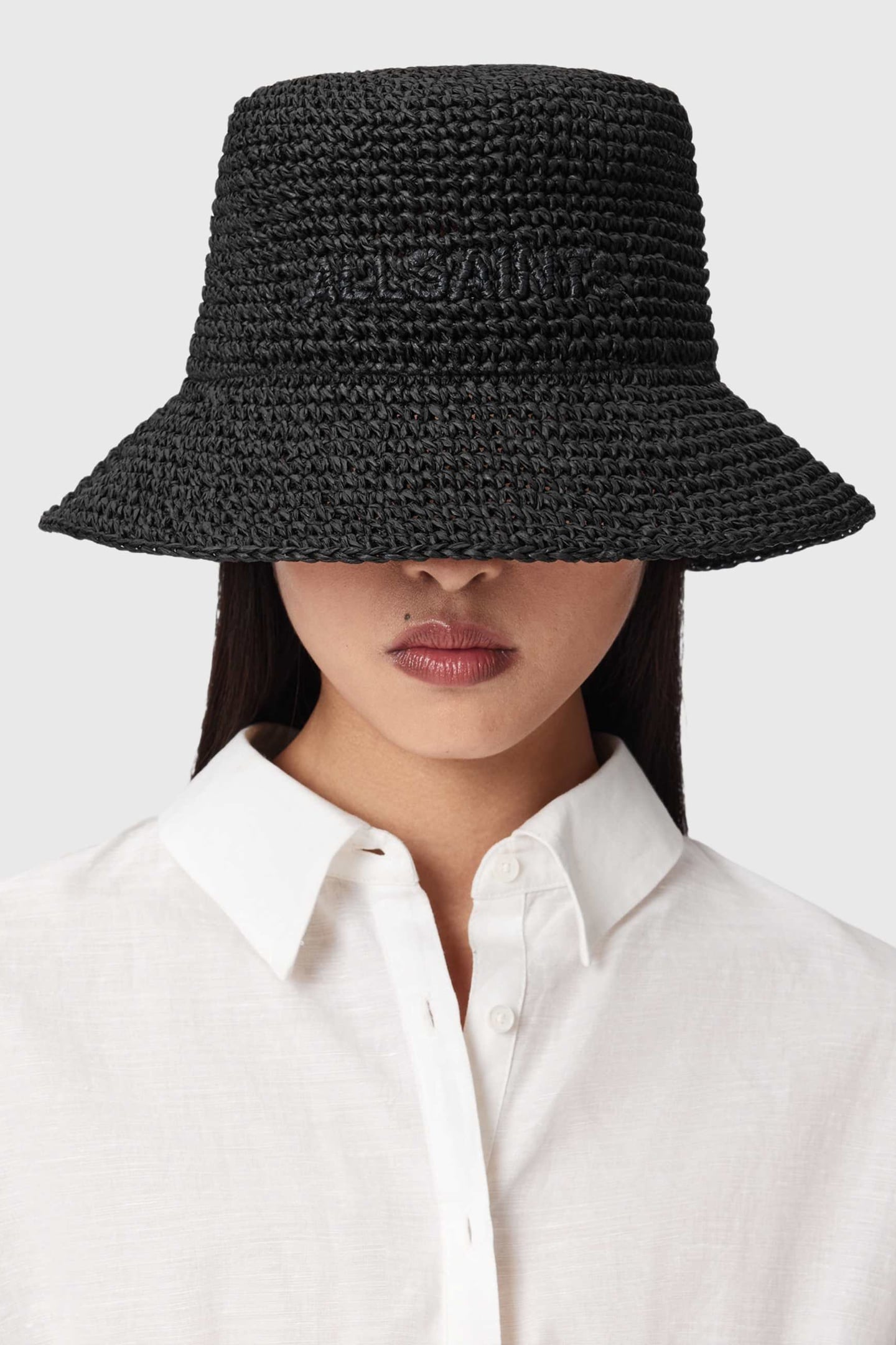 ELI STRAW BUCKET HAT BLACK 1