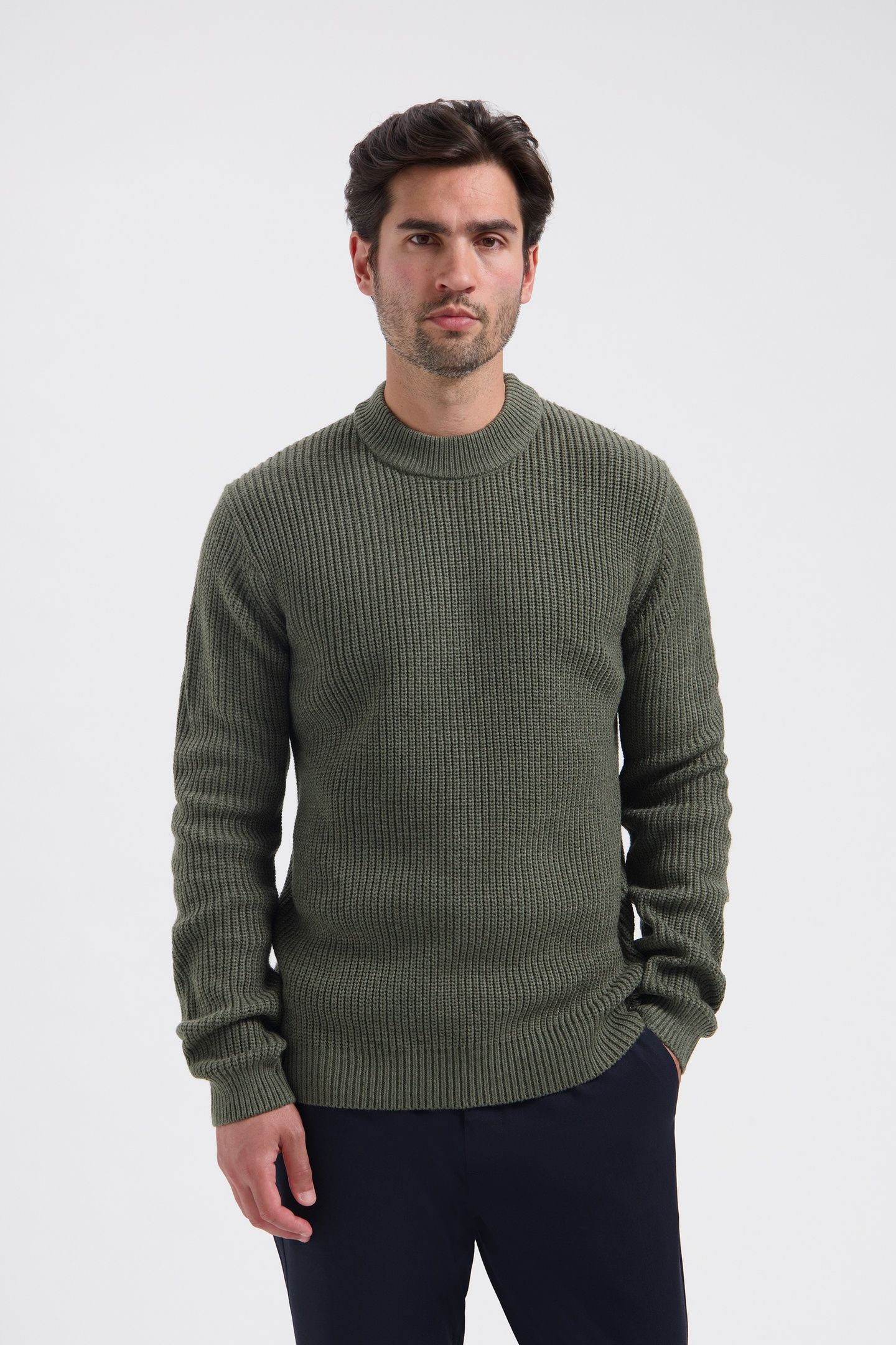 DS_CREW RIBKNIT DARK ARMY DARK ARMY 1