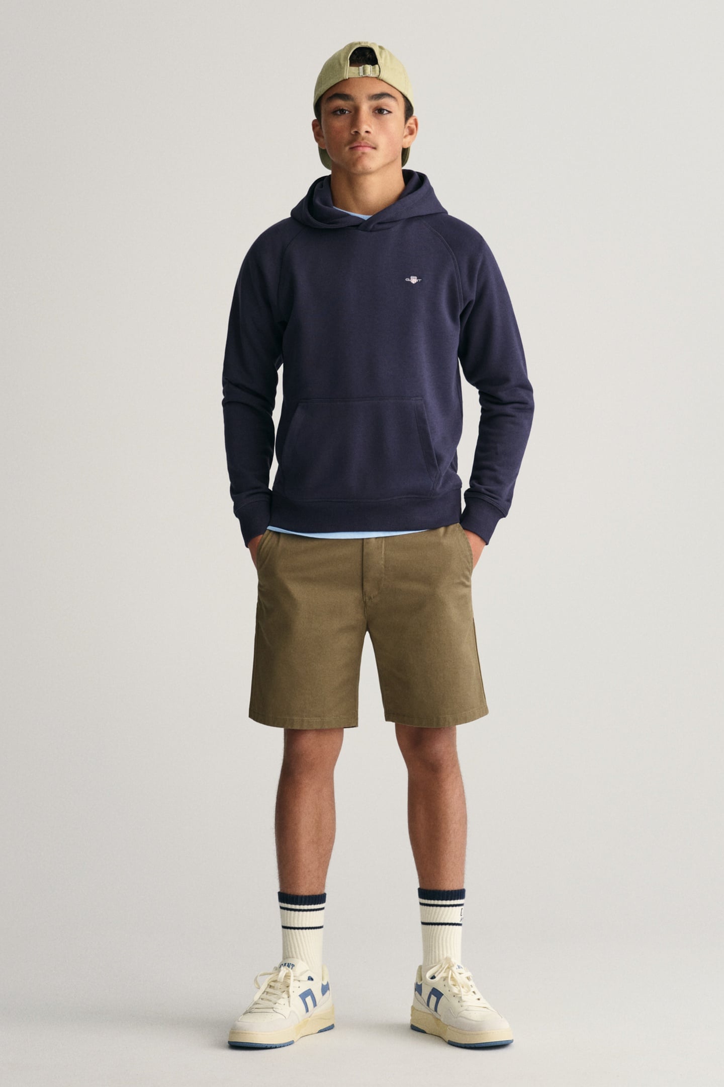 TEEN UNISEX SHIELD HOODIE EVENING BLUE 1