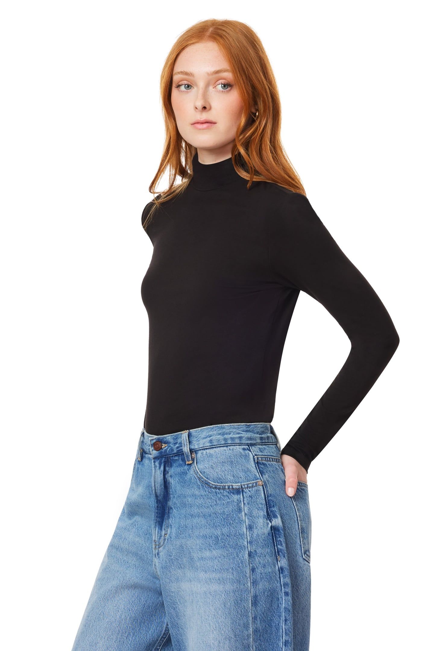 MOCK NECK TOP BLACK NIGHT 5