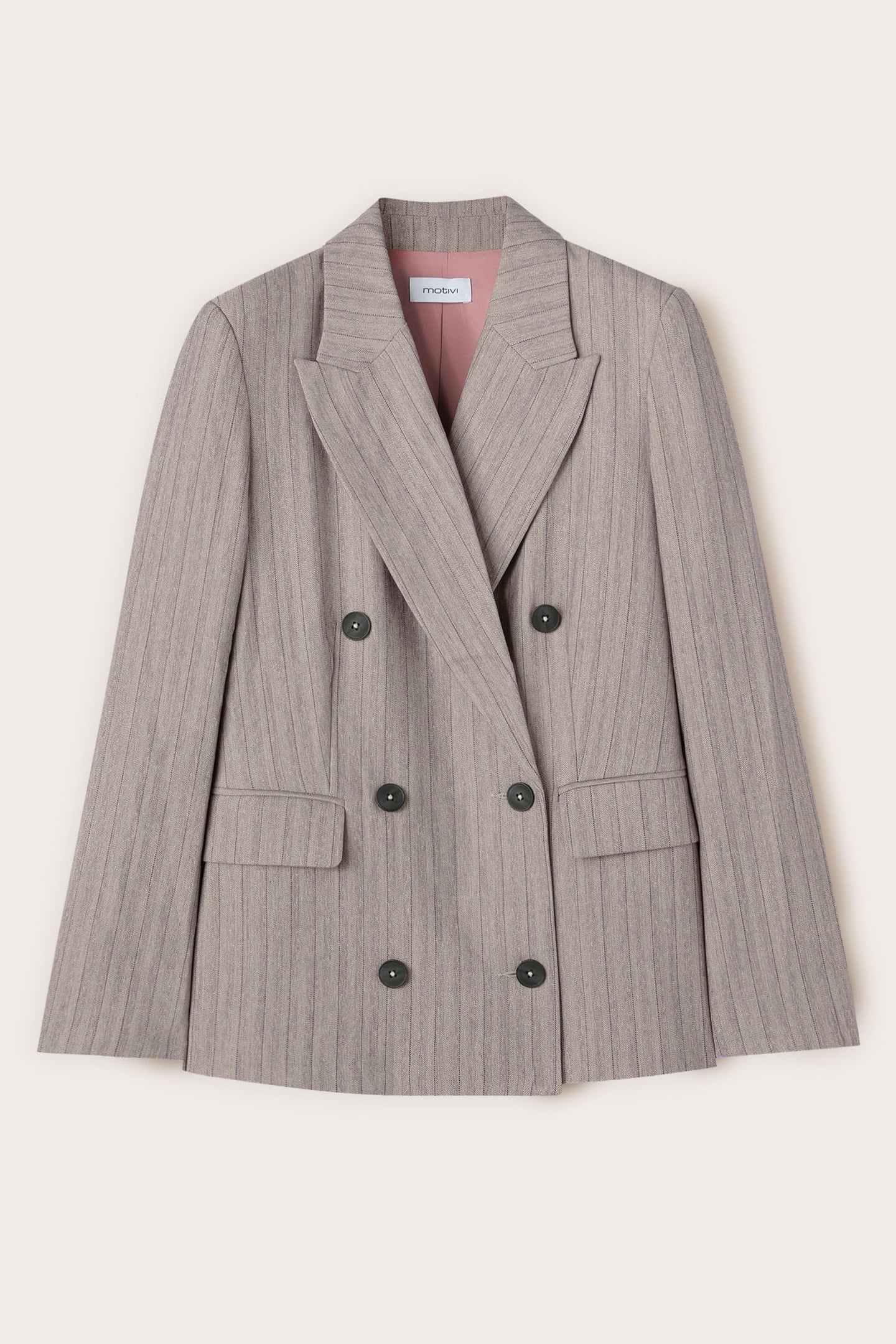 STRUCTURED DOUBLE-BREASTED PINSTRIPE JACKET GREY 4