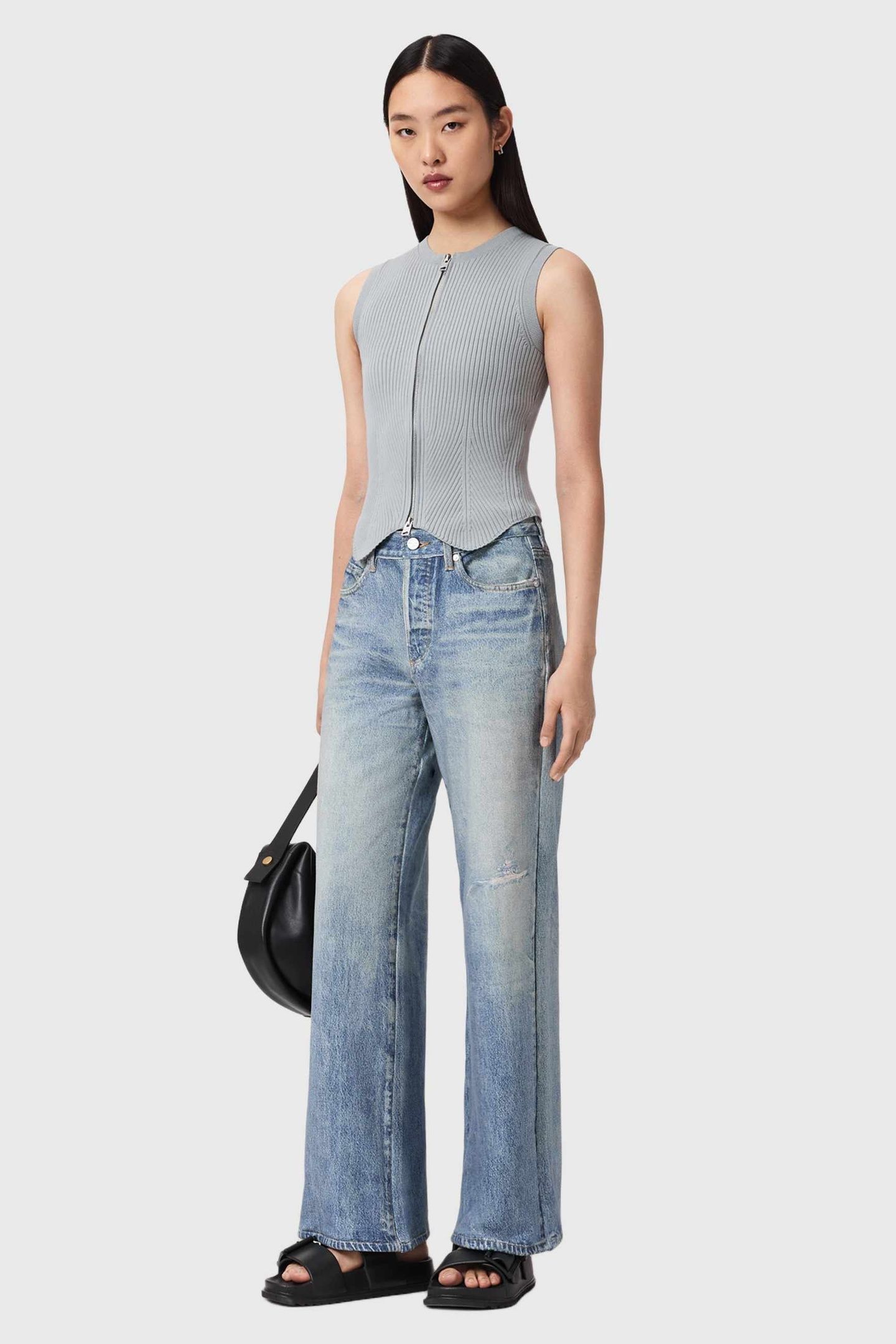 CRUZ ZIP WAISTCOAT STEEL BLUE 5