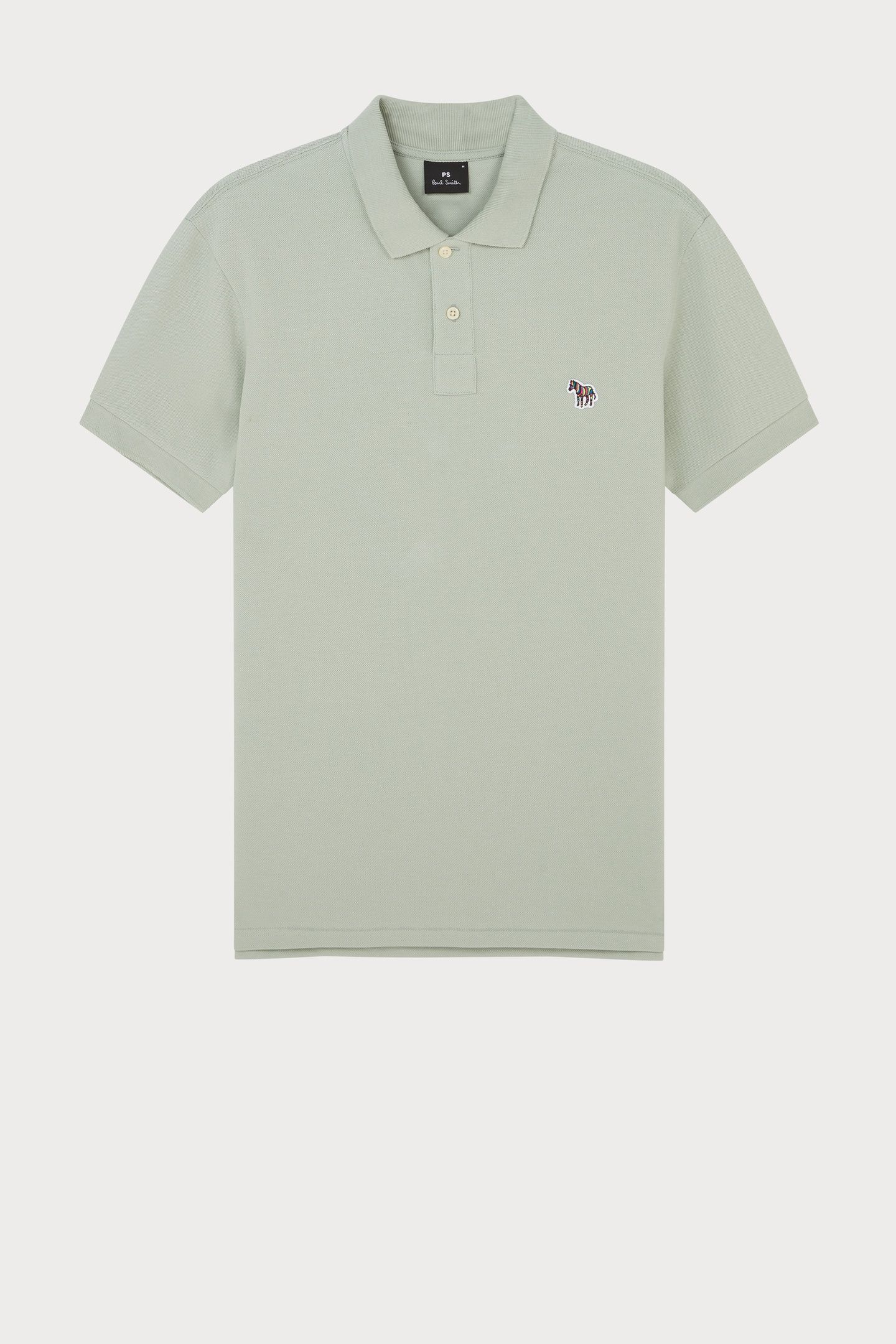 MENS REG FIT SS POLO SHIRT ZEBRA PASTEL GREEN 5