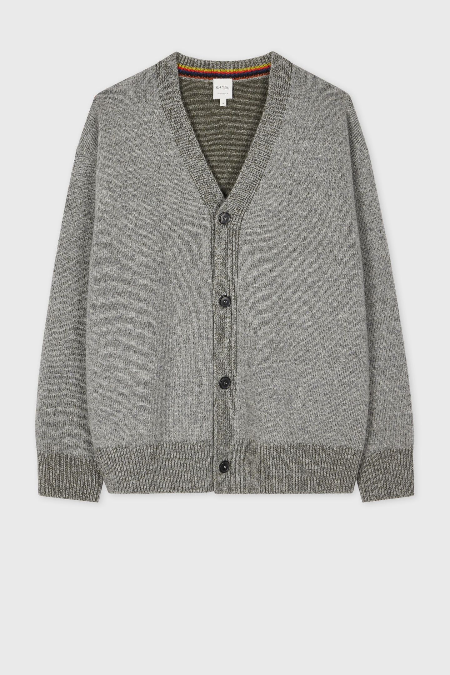 MENS CARDIGAN BUTTON THRU GREY MELANGE 4