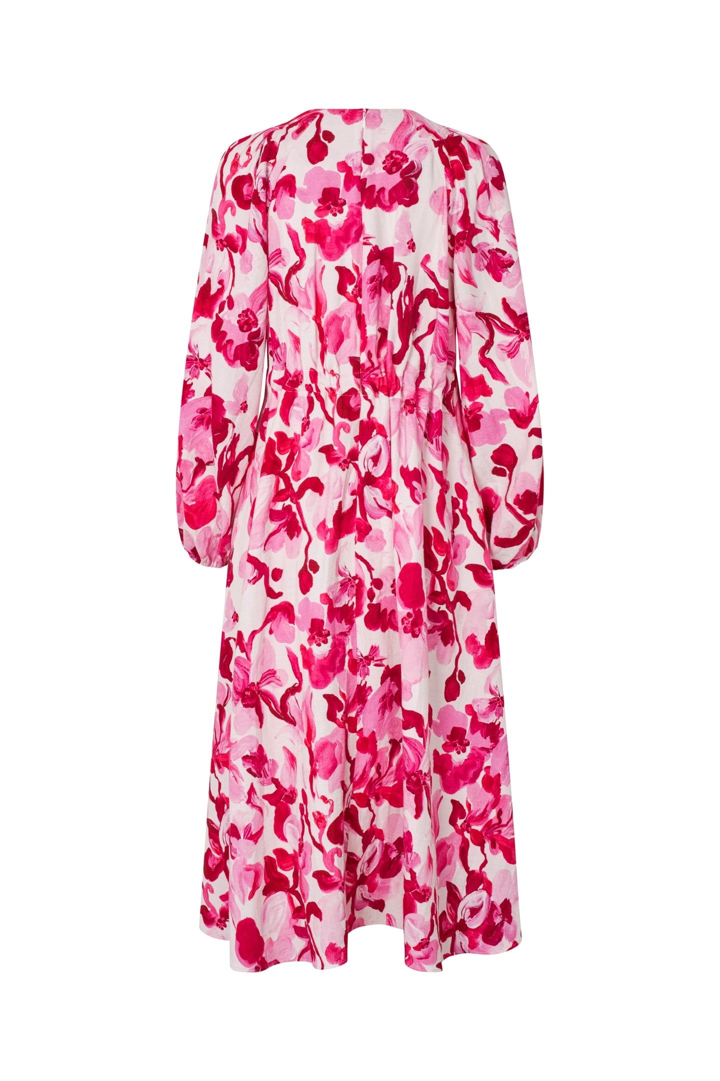 DOUBLE BUCKLE RAGLAN MIDI DRESS BRUSH STROKE MAGNOLIAS 4