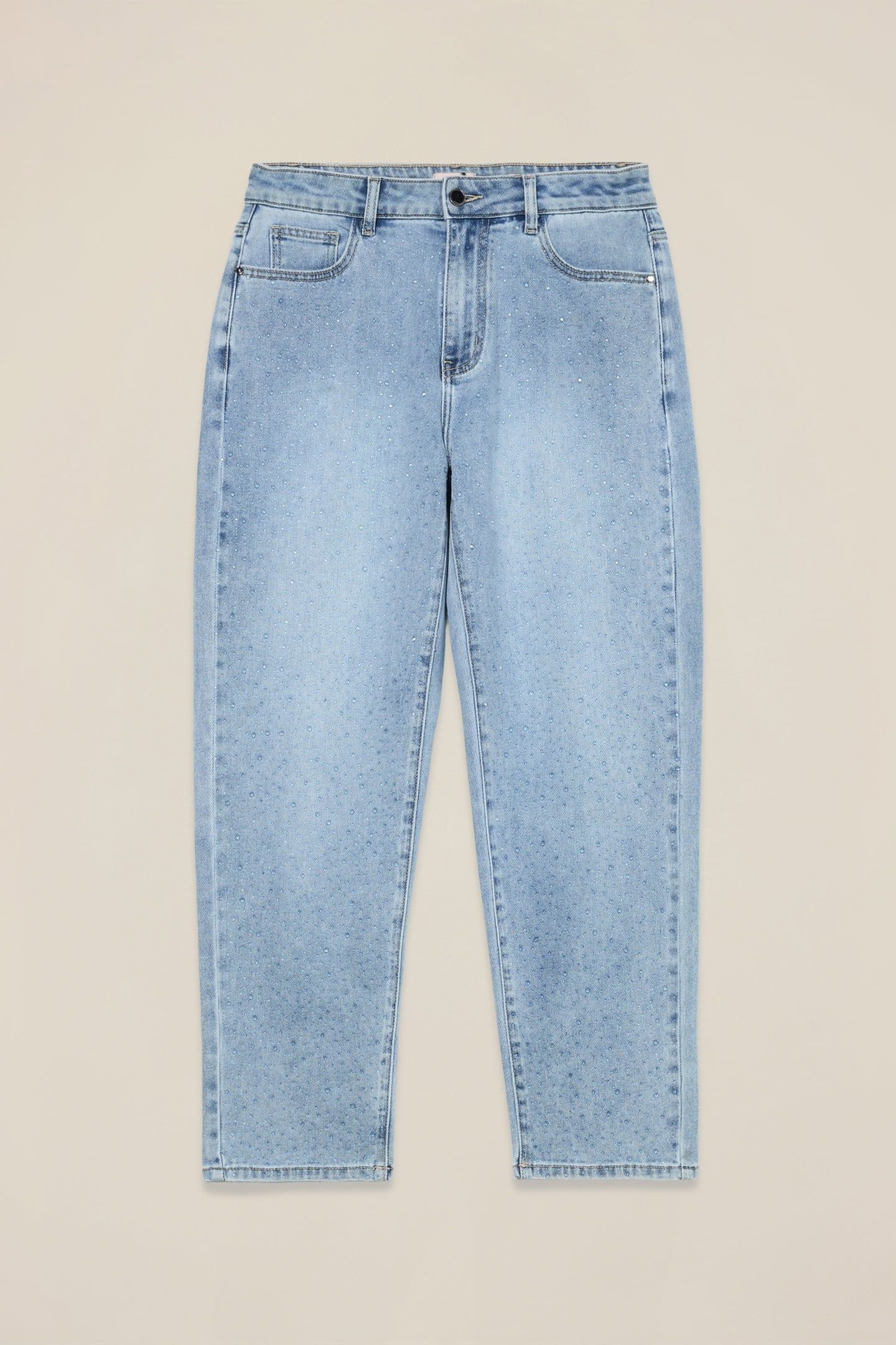 REGULAR JEANS WITH MICRO CRYSTALS LIGHT BLUE 4