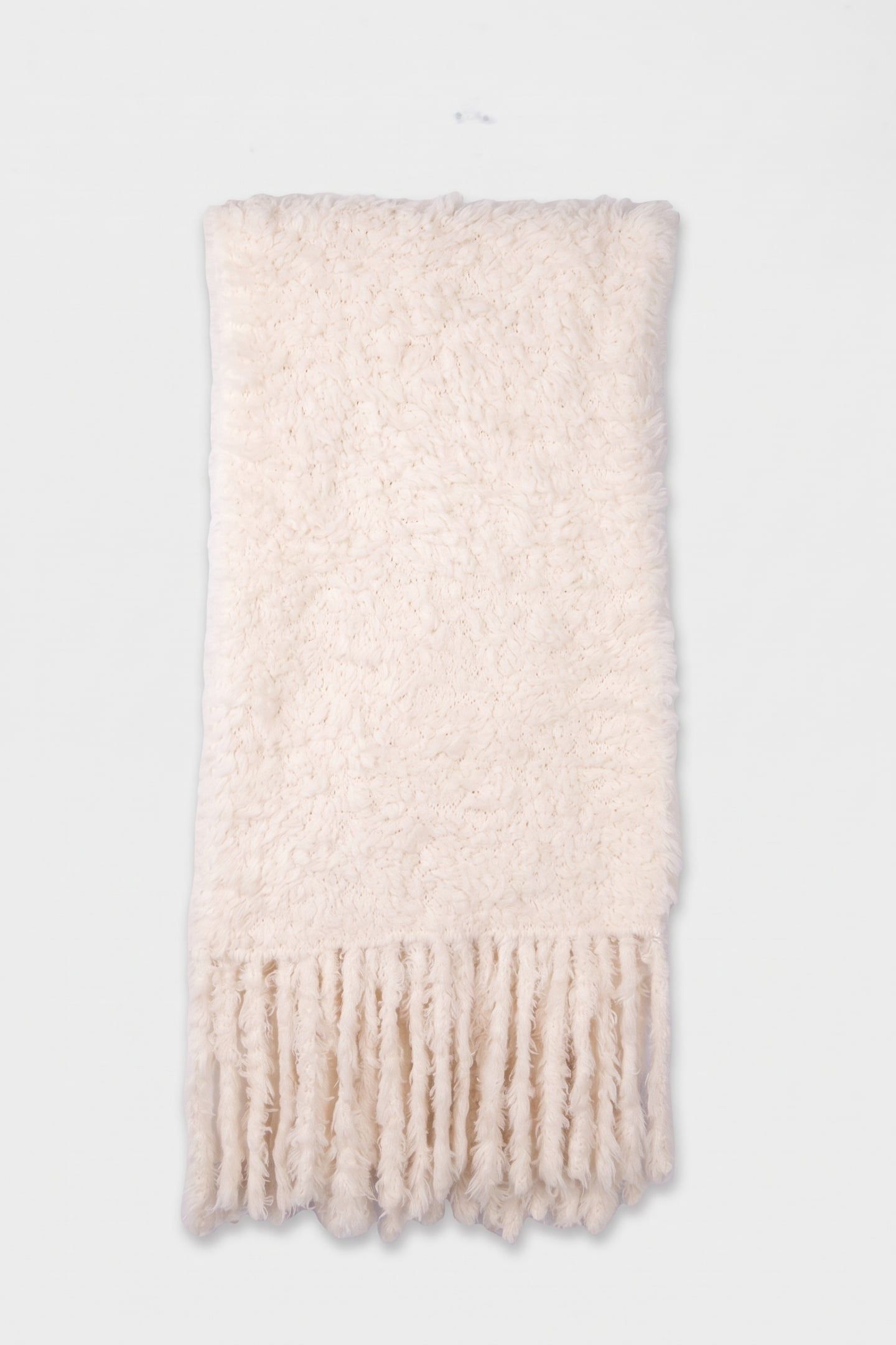 DAPHNE FLUFFY WOOL SCARF BEIGE 2