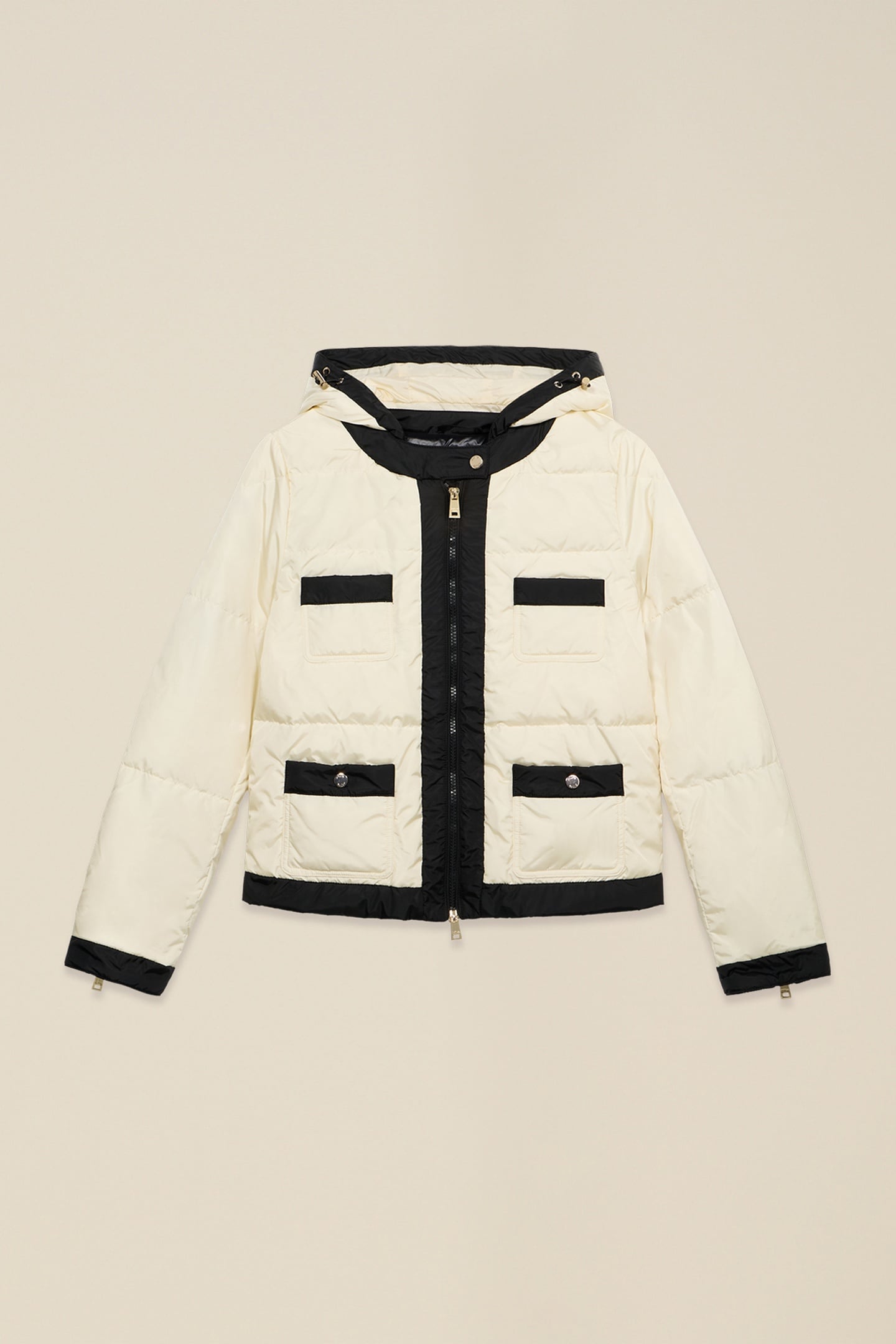 BICOLOR DOWN JACKET IN REAL DOWN WHITE 3