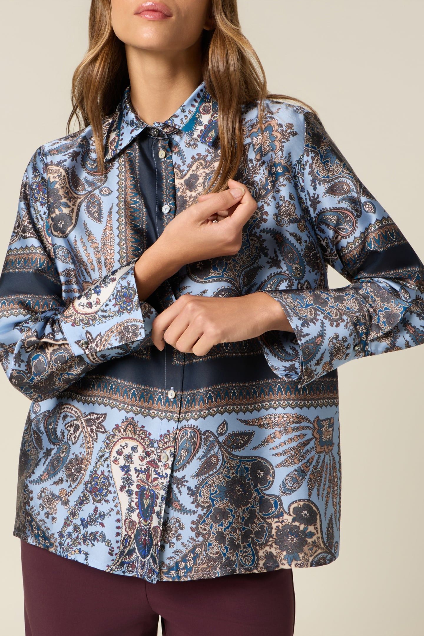 PATTERNED SATIN SHIRT LIGHT BLUE 3