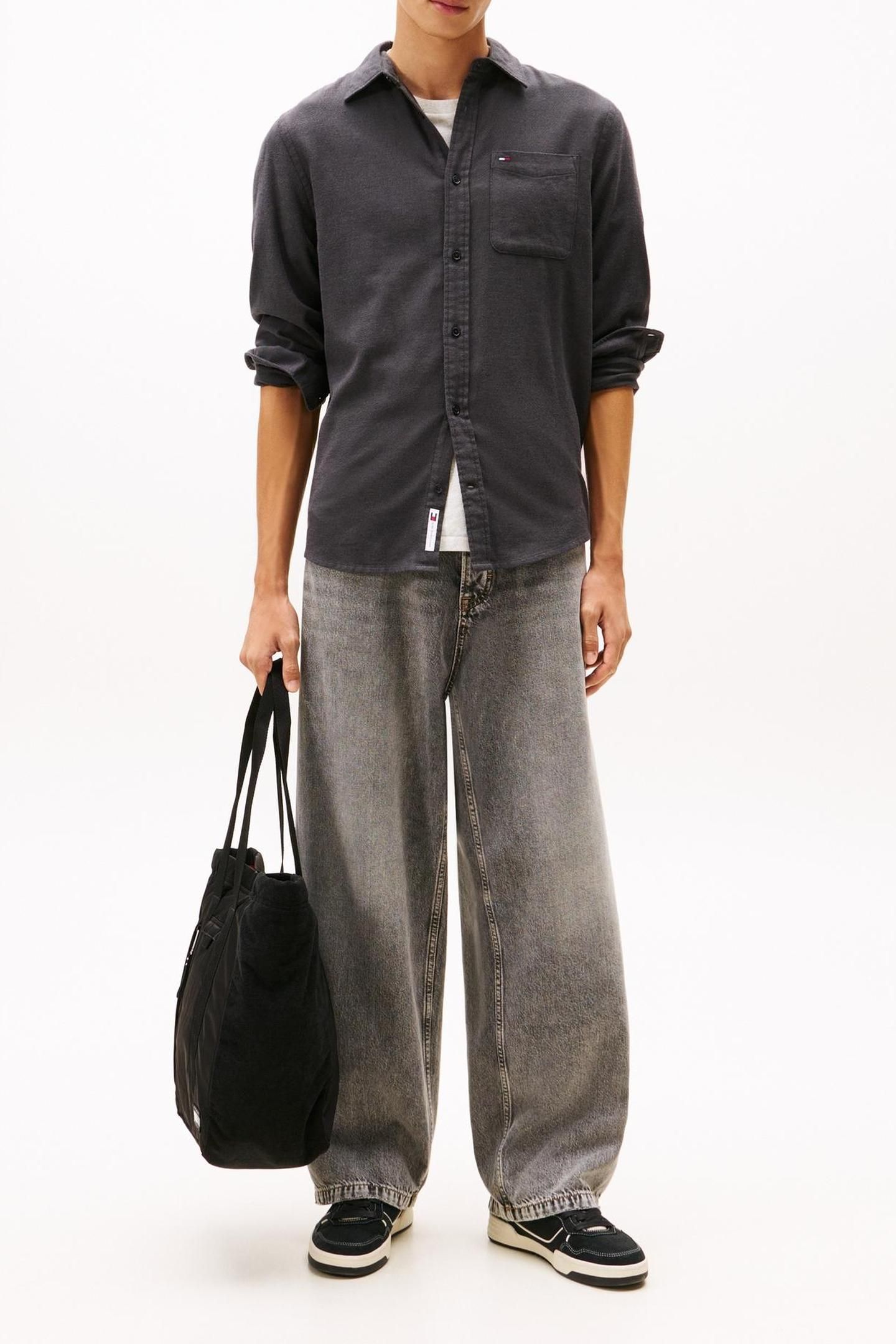 TJM REG FLANNEL SHIRT BLACK 3