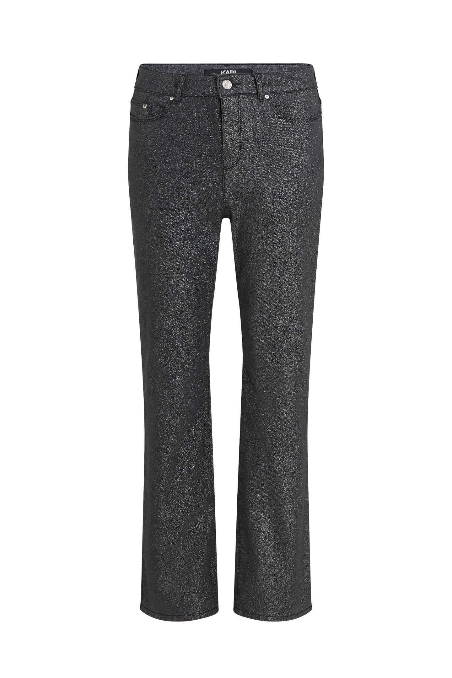 STRAIGHT GLITTER COATED DENIM GUNMETAL DENIM 3