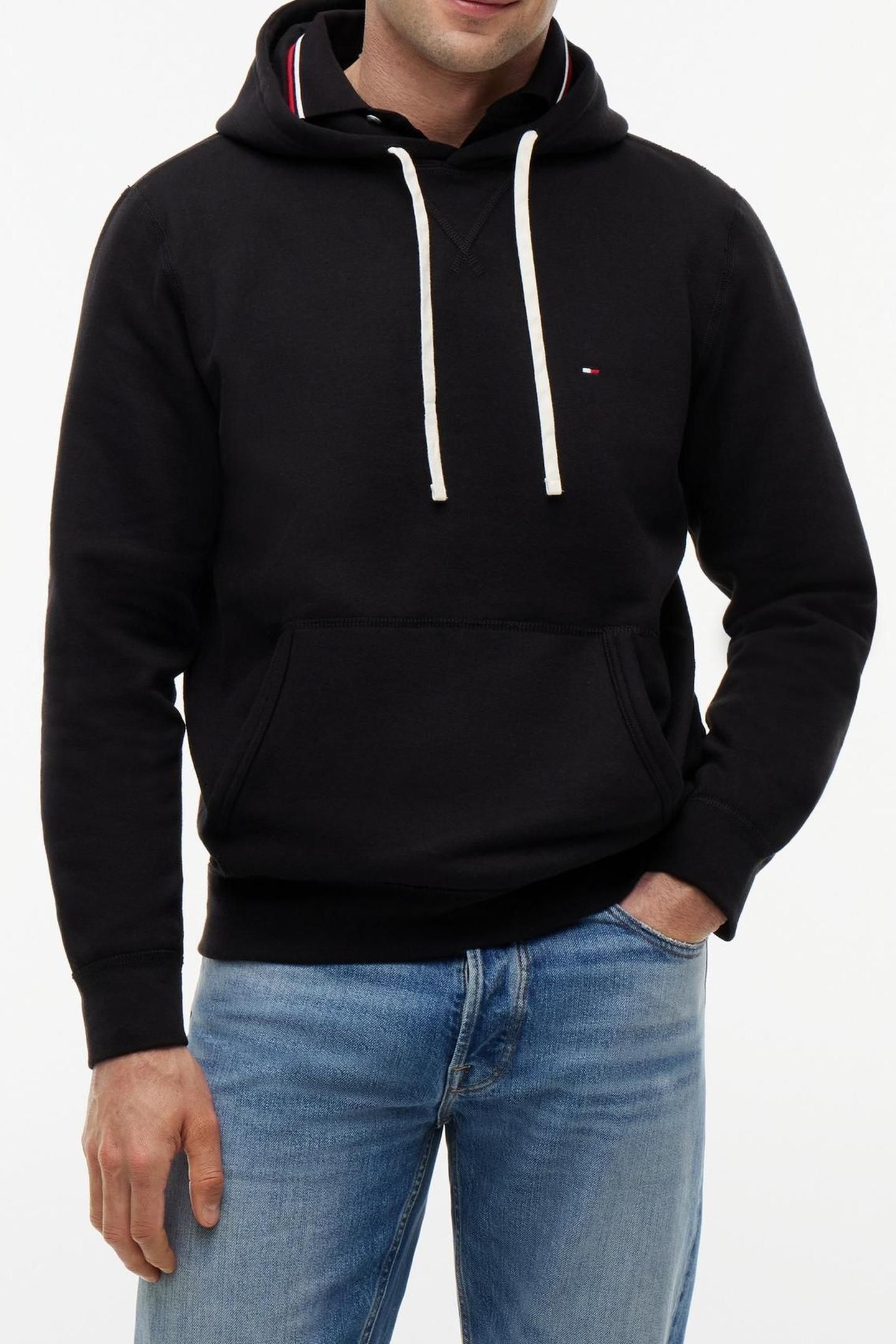 ESSENTIAL FLEECE HOODIE BLACK 1