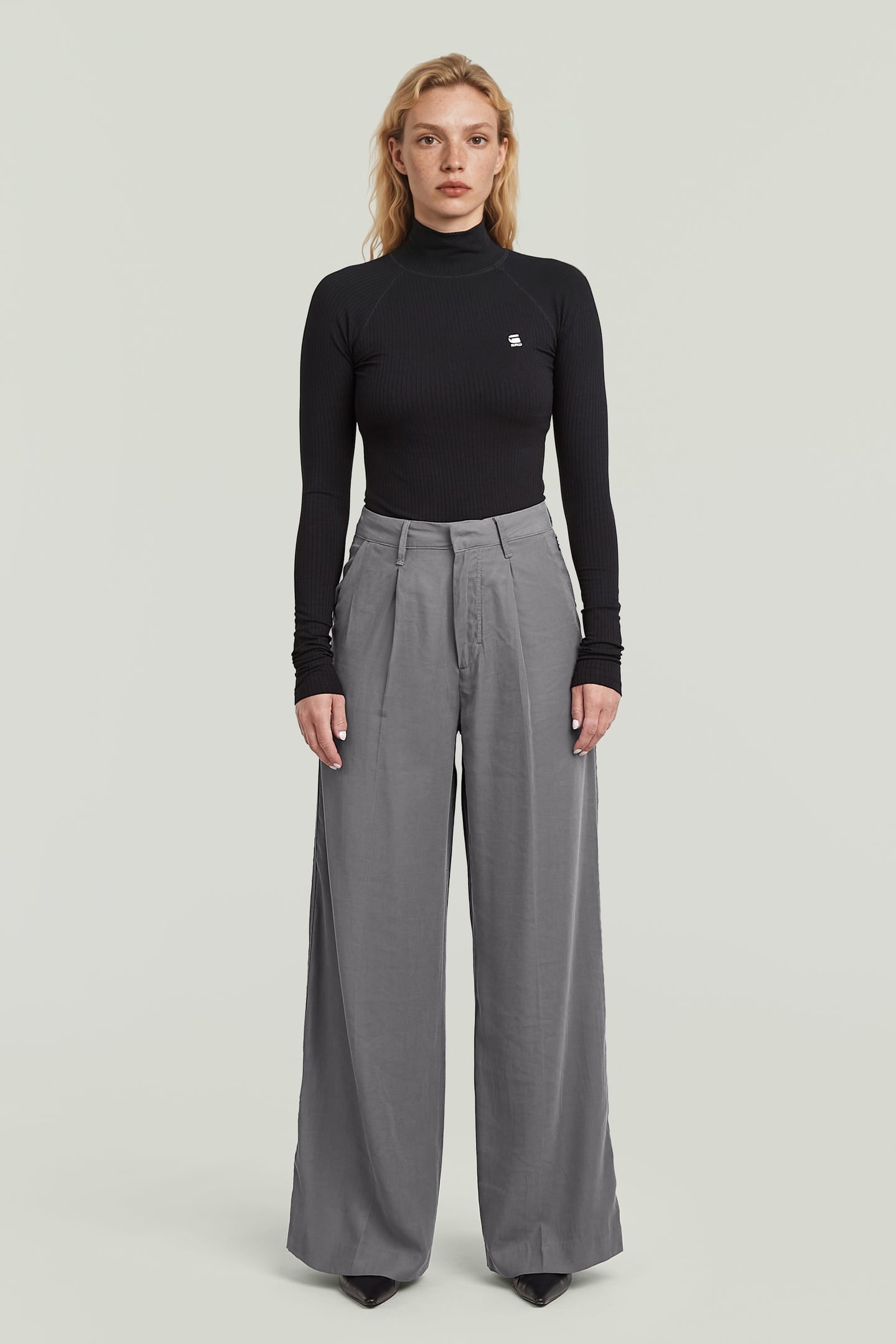 FLUID WIDE LEG PANTS GREY 3