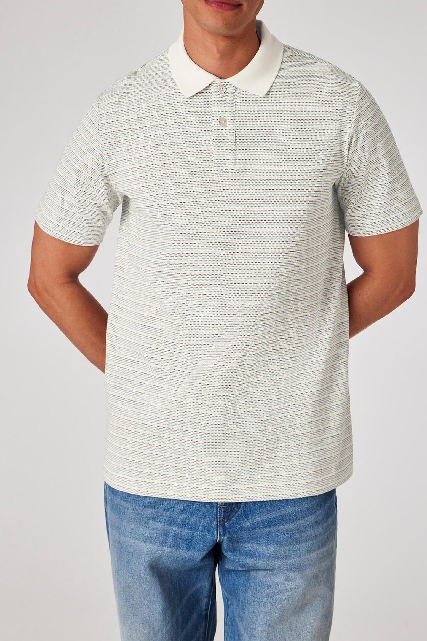MENS REG FIT SS POLO SHIRT OFF WHITE 1