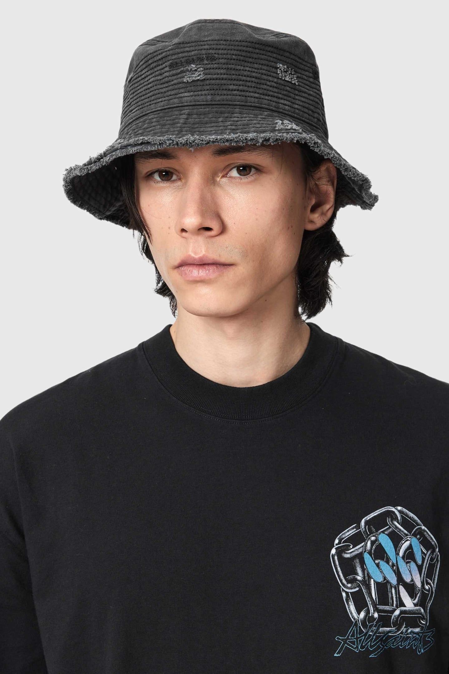 MASON BUCKET HAT WASHED BLACK 3