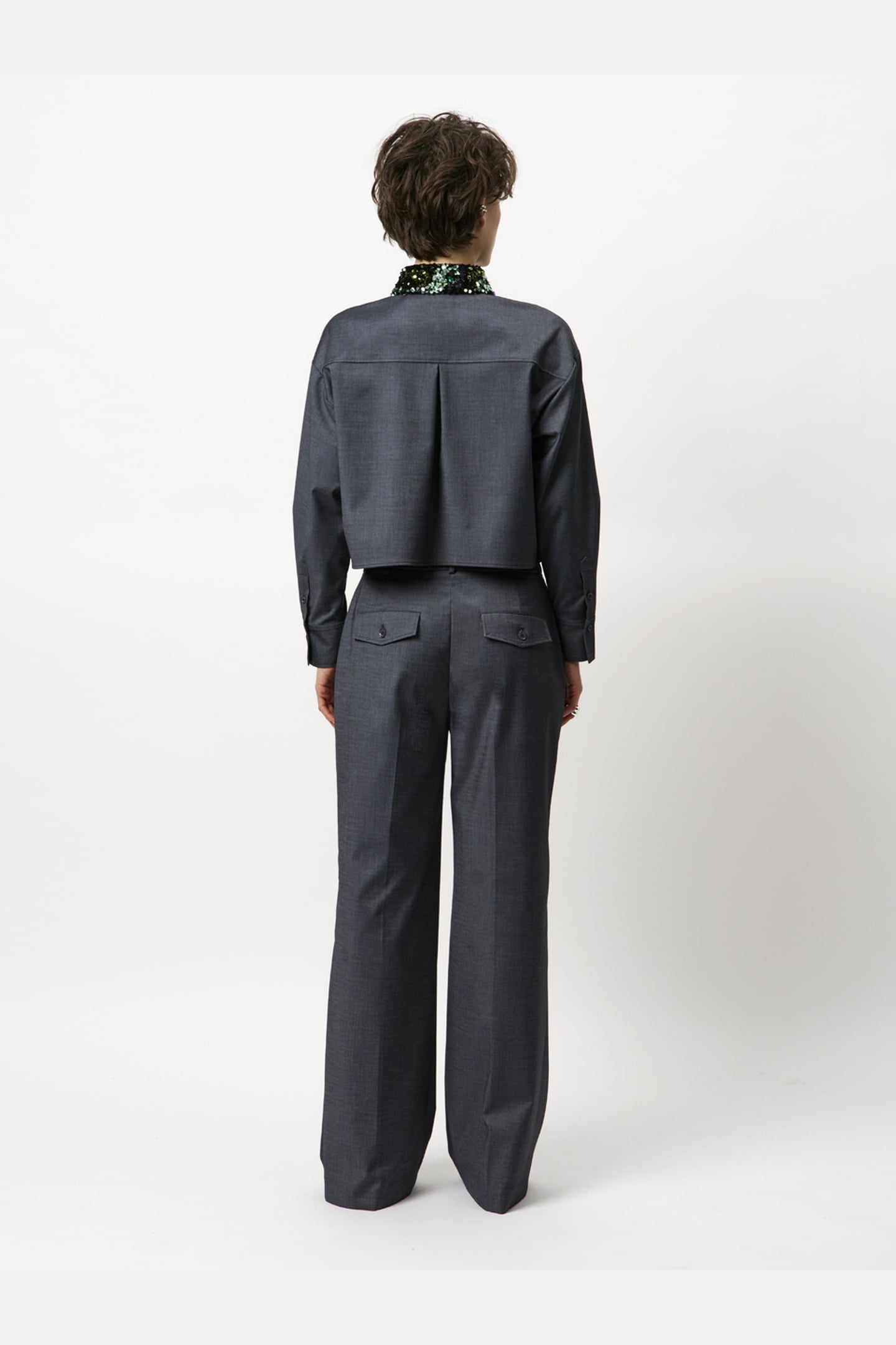 CYBELLA EMBELLISHED SHIRT GRANITE GREY MELANGE 3