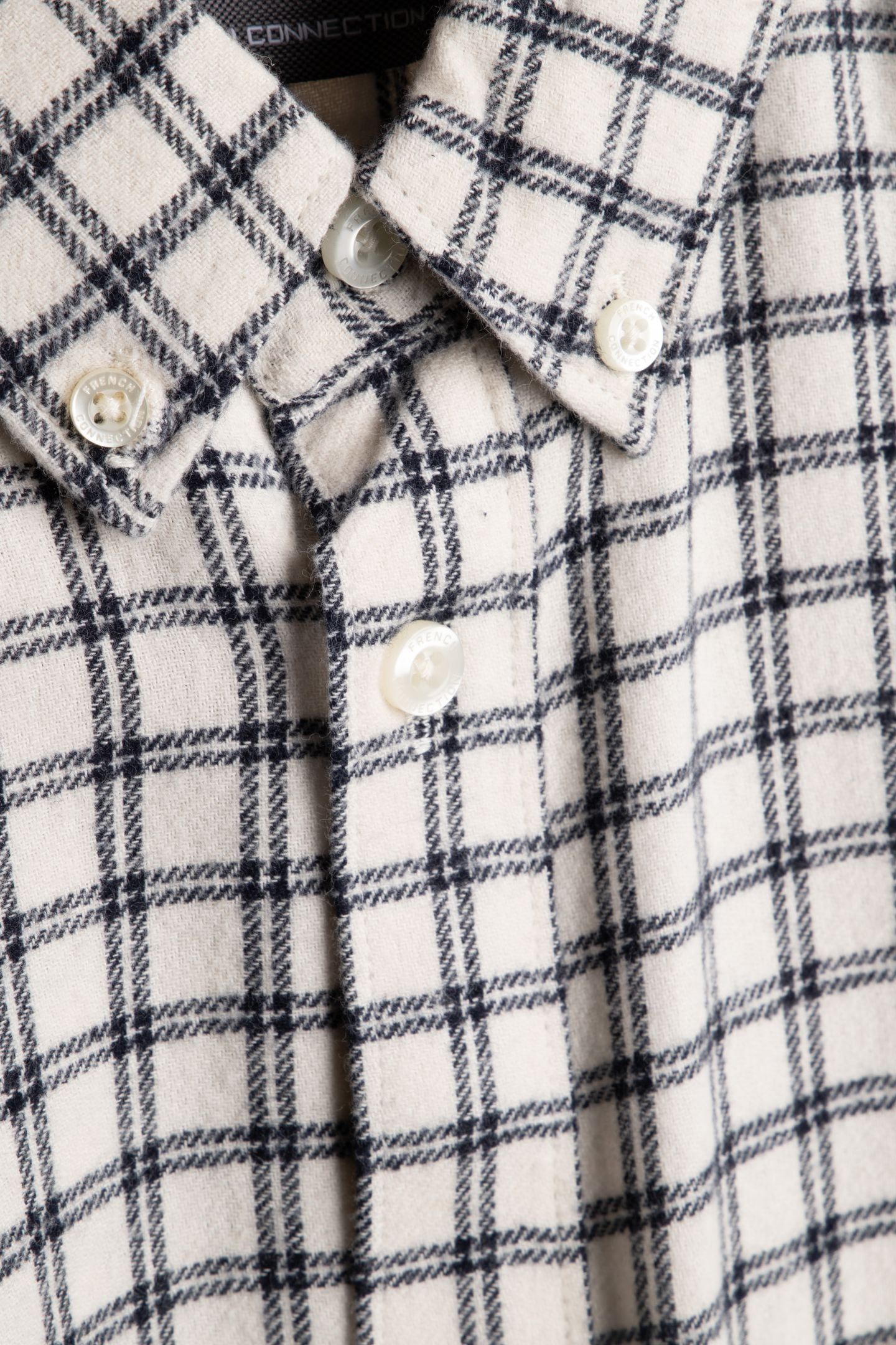 BOX CHECK FLANNEL LS ECRU/MARINE 4
