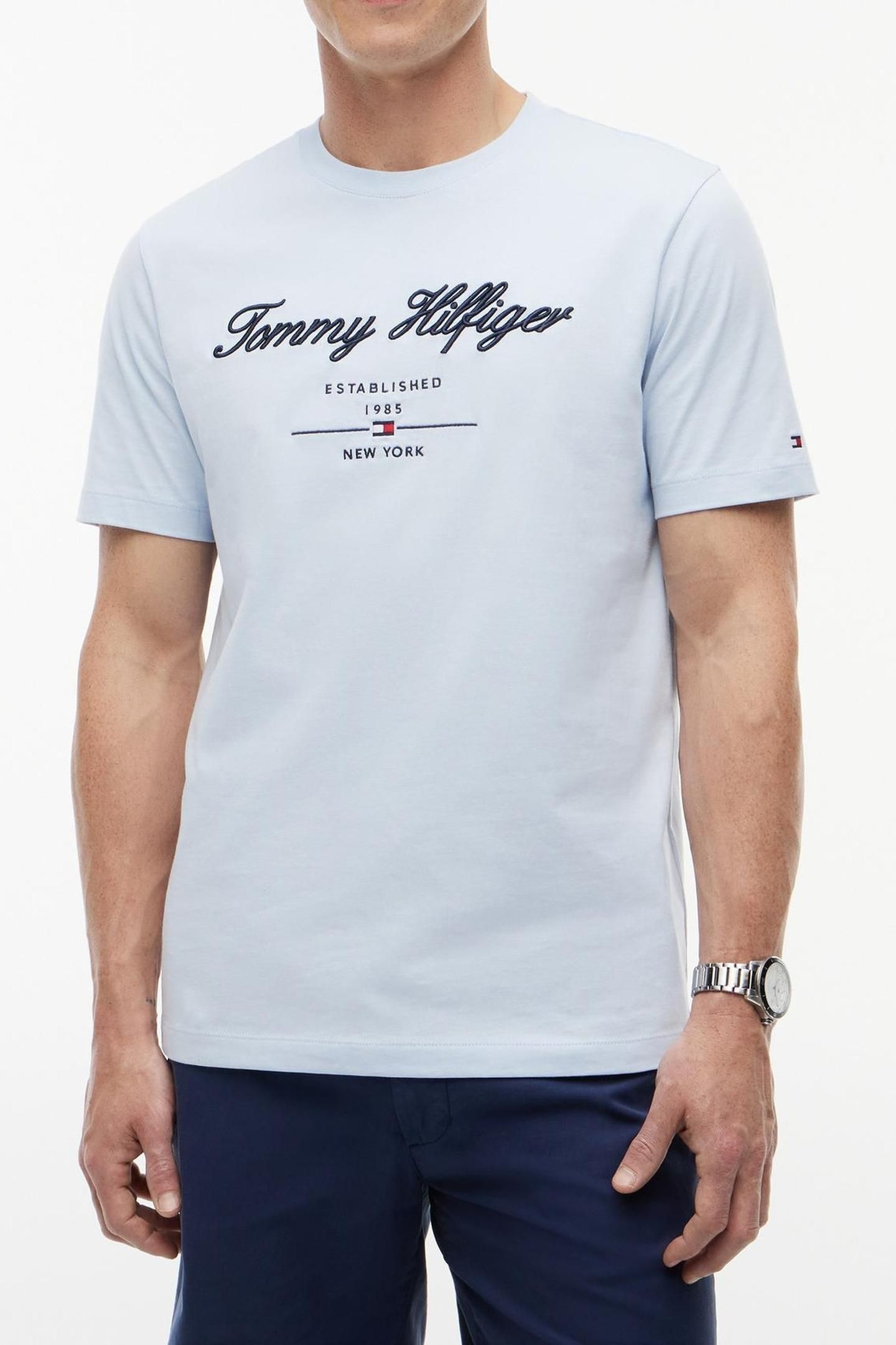 SCRIPT LOGO TEE BREEZY BLUE 1
