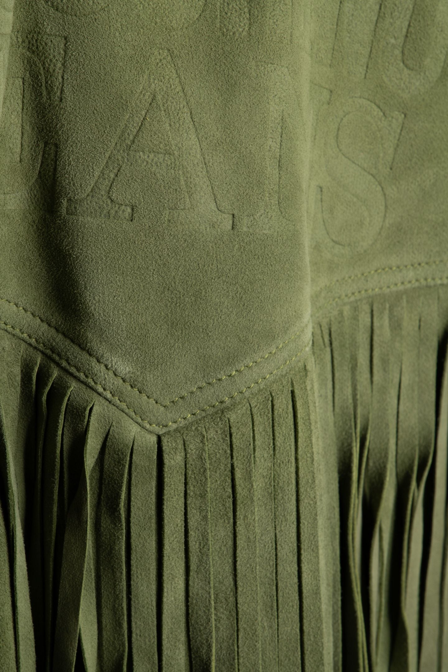 SUEDE JACKET WITH FRINGES GREEN 4