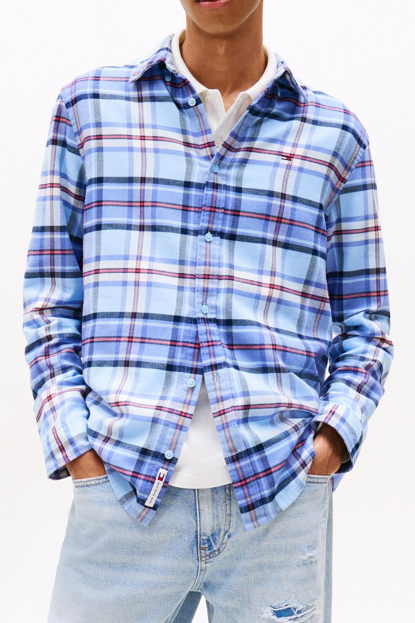 TJM REG FLANNEL CHECKED SHIRT LIGHT POWDERY BLUE/BIG CHECK 1