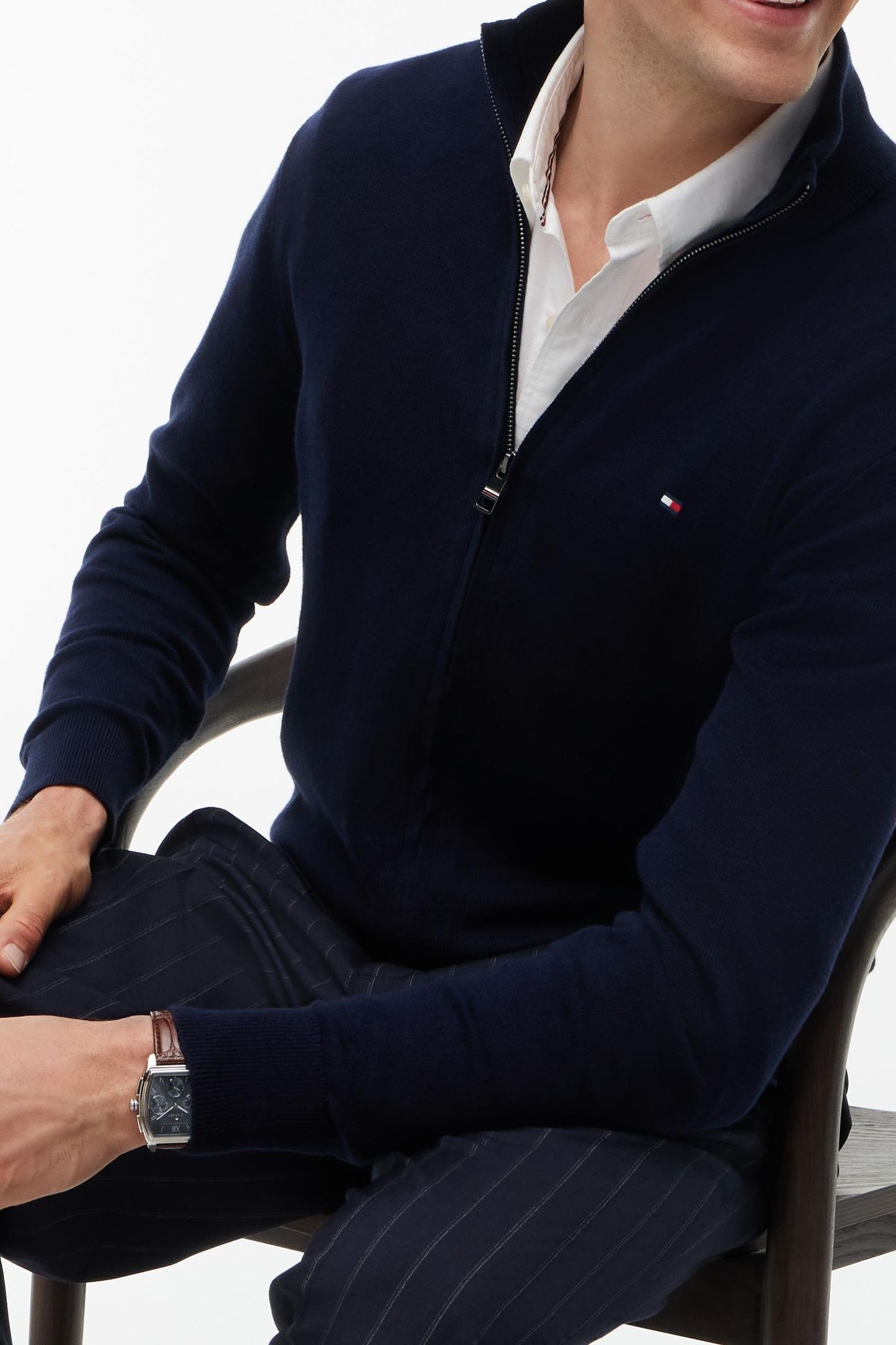 PIMA COTTON CASHMERE SWEATER NAVY BLUE 5