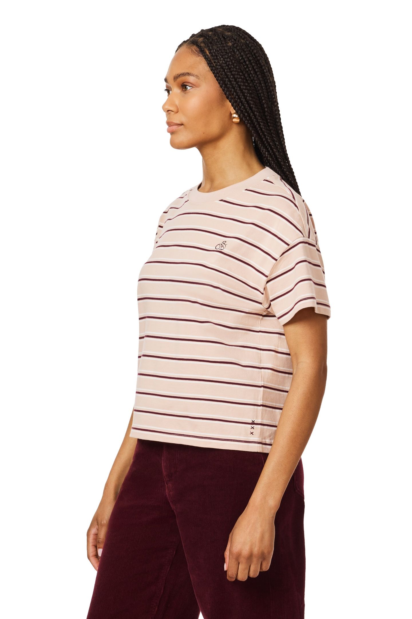 BOXY CROP TEE FIG EMBROIDERY 3
