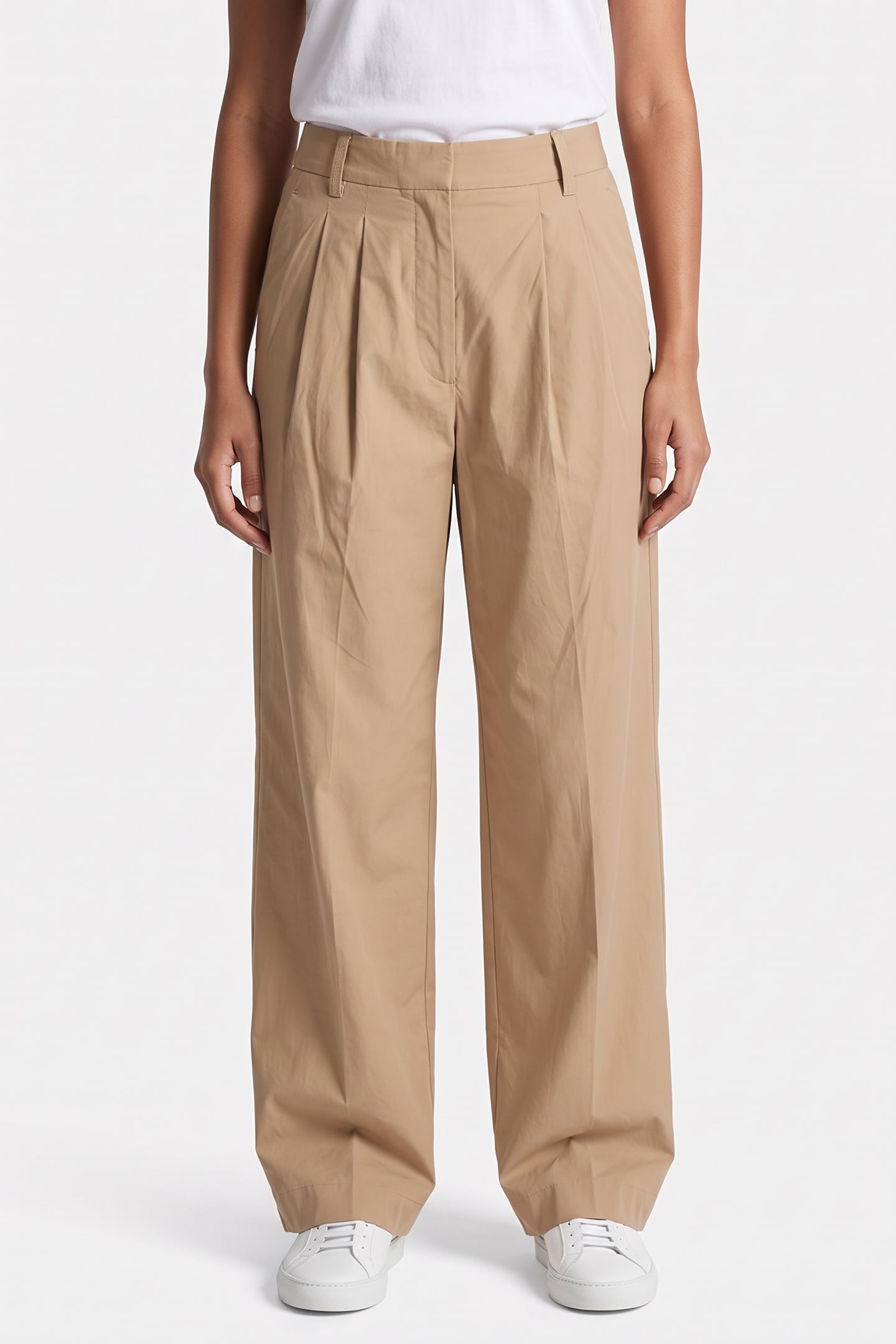 EBBA COTTON TROUSERS BEIGE 1