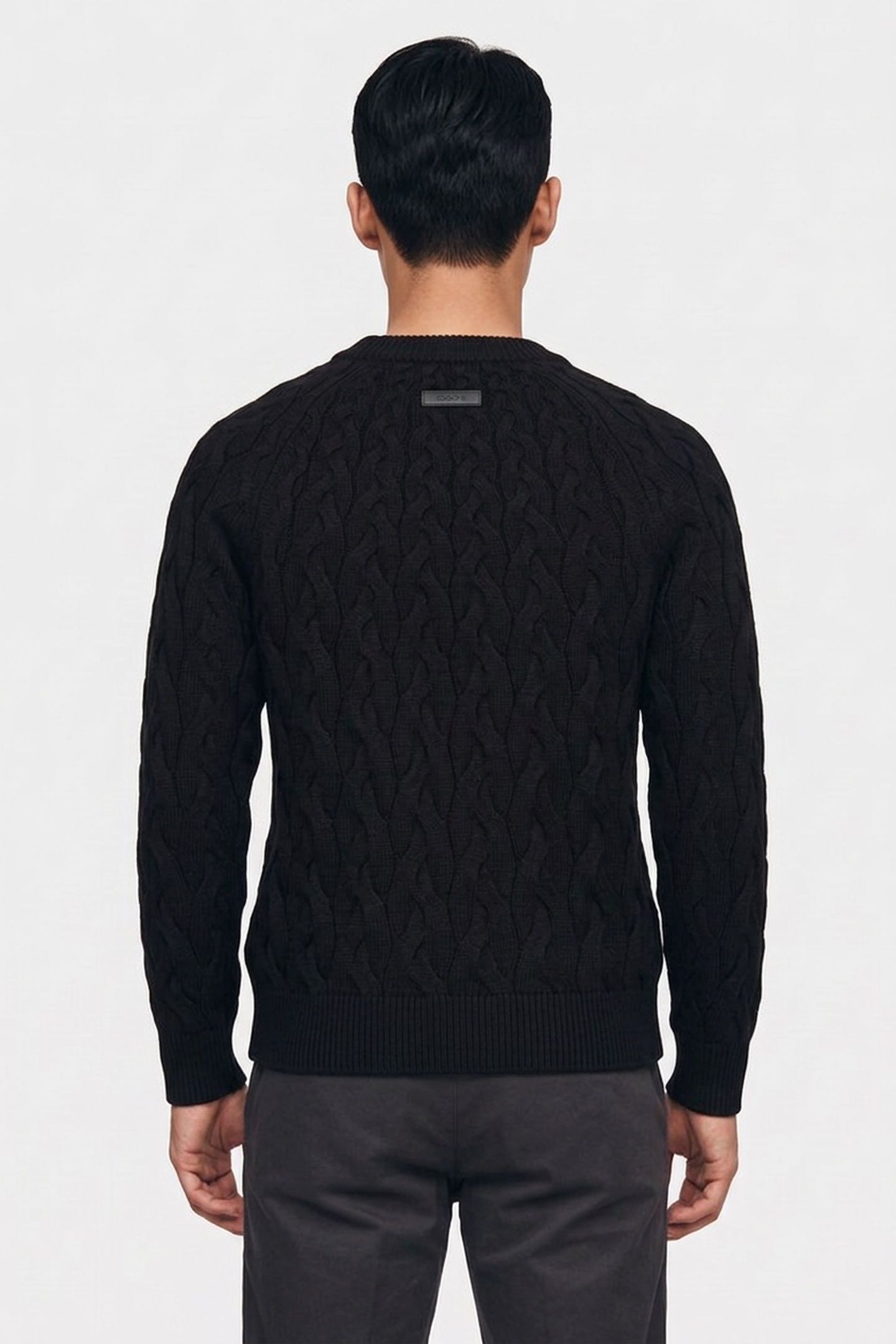 LS LAMBSWOOL BLEND CREW BLACK 2
