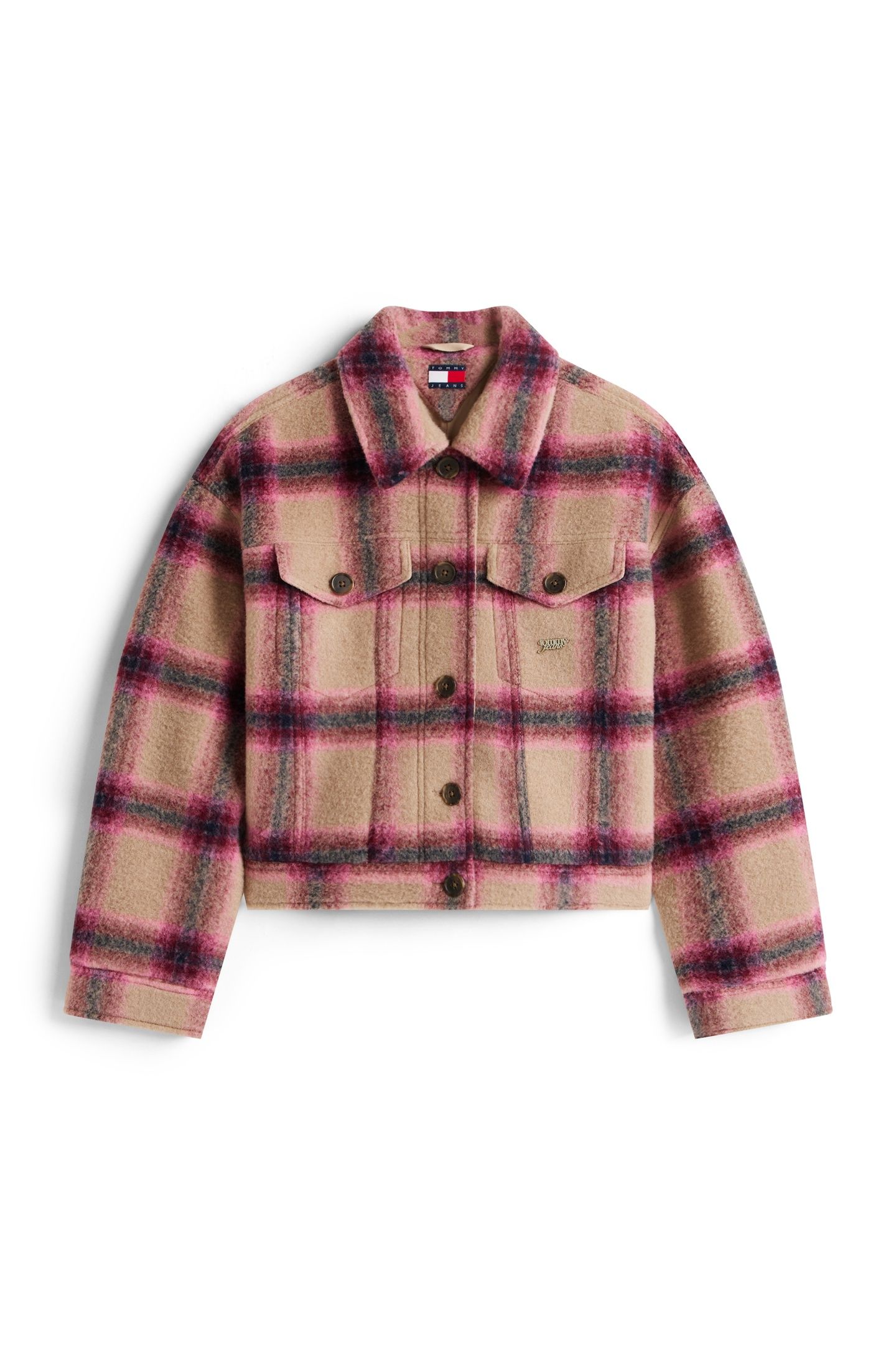 TJW WOOL TRUCKER JACKET MYSTIC PINK/CHECK 4