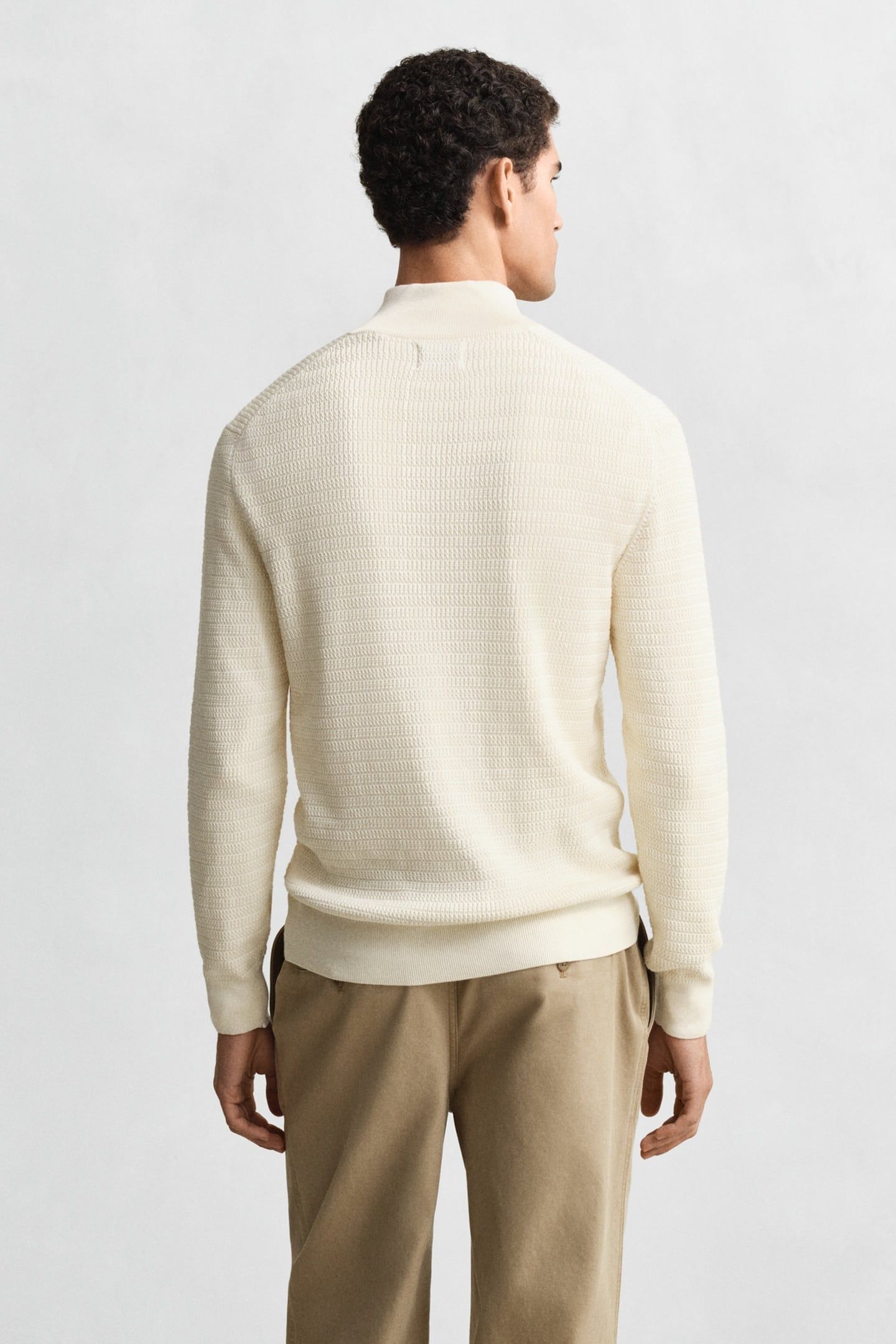 MINI CABLE HALF ZIP CREAM 2