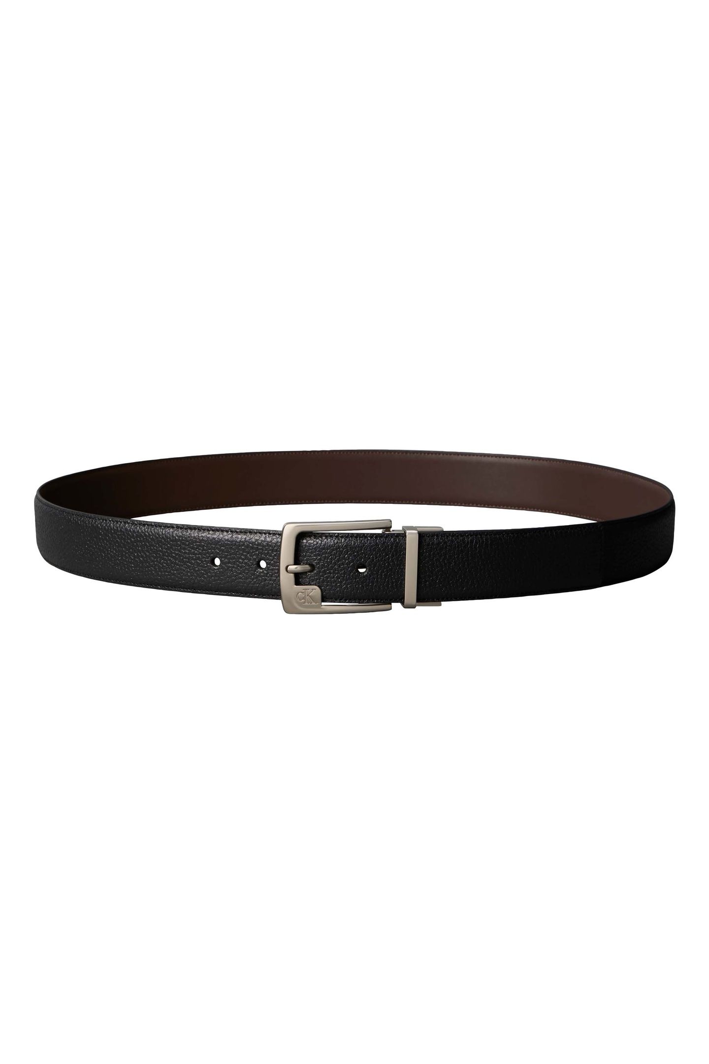 SSNL MONO FRAME BUCKLE BELT BLACK/DARK BROWN/PEWTER 2