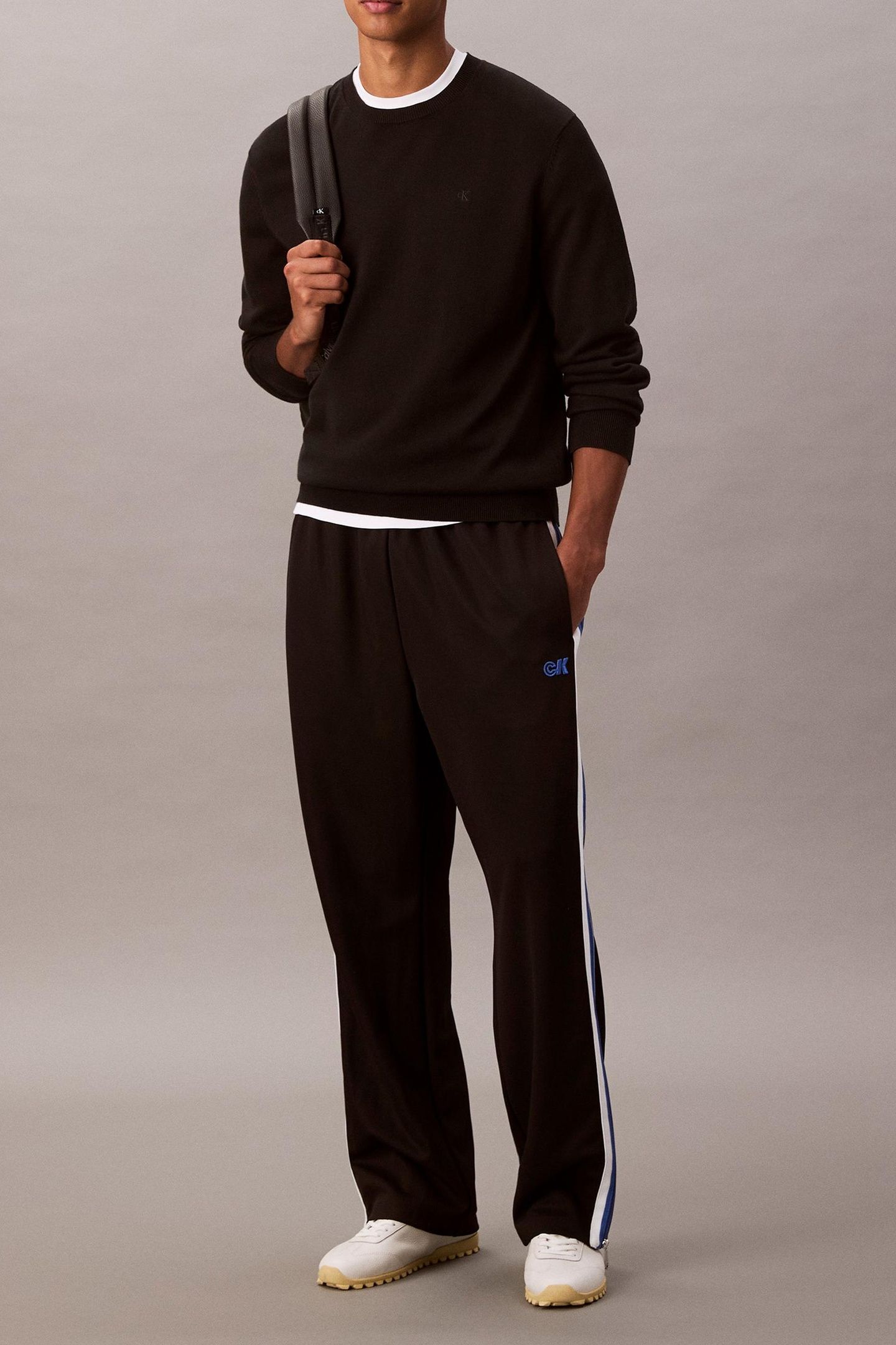 STRETCH TWILL TRACK PANTS BLACK 3