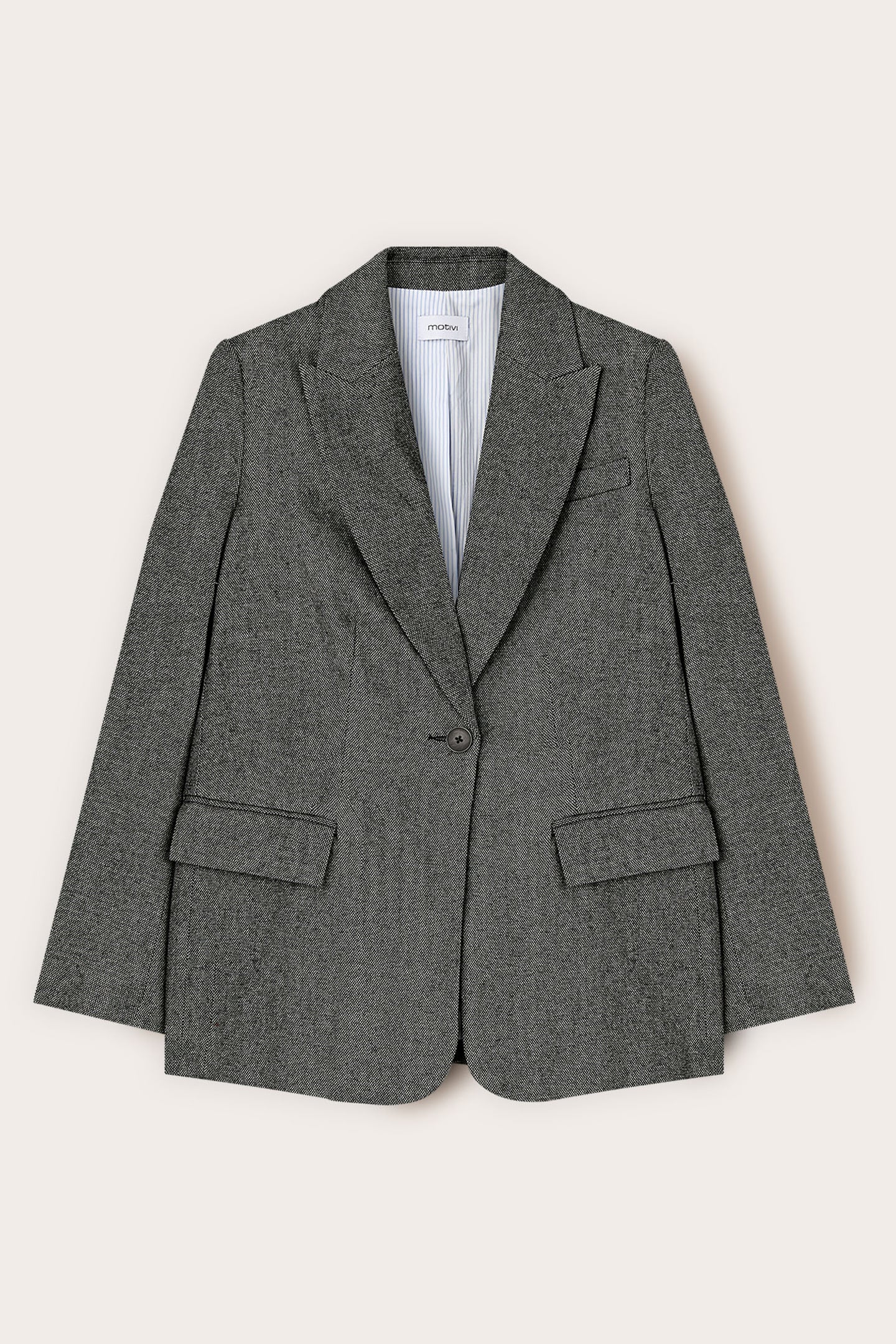 STRUCTURED SINGLE-BREASTED JACKET IN TEXTURED FABRIC GREY 5