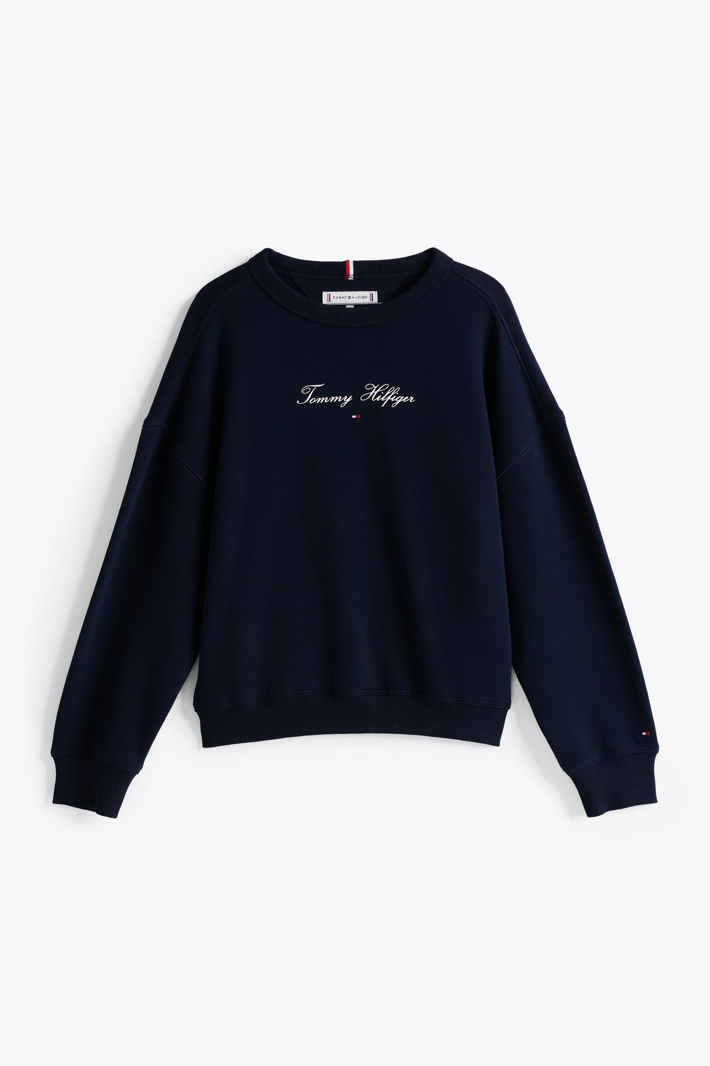 GIRLS TOMMY SCRIPT CREWNECK DARK NIGHT NAVY 3