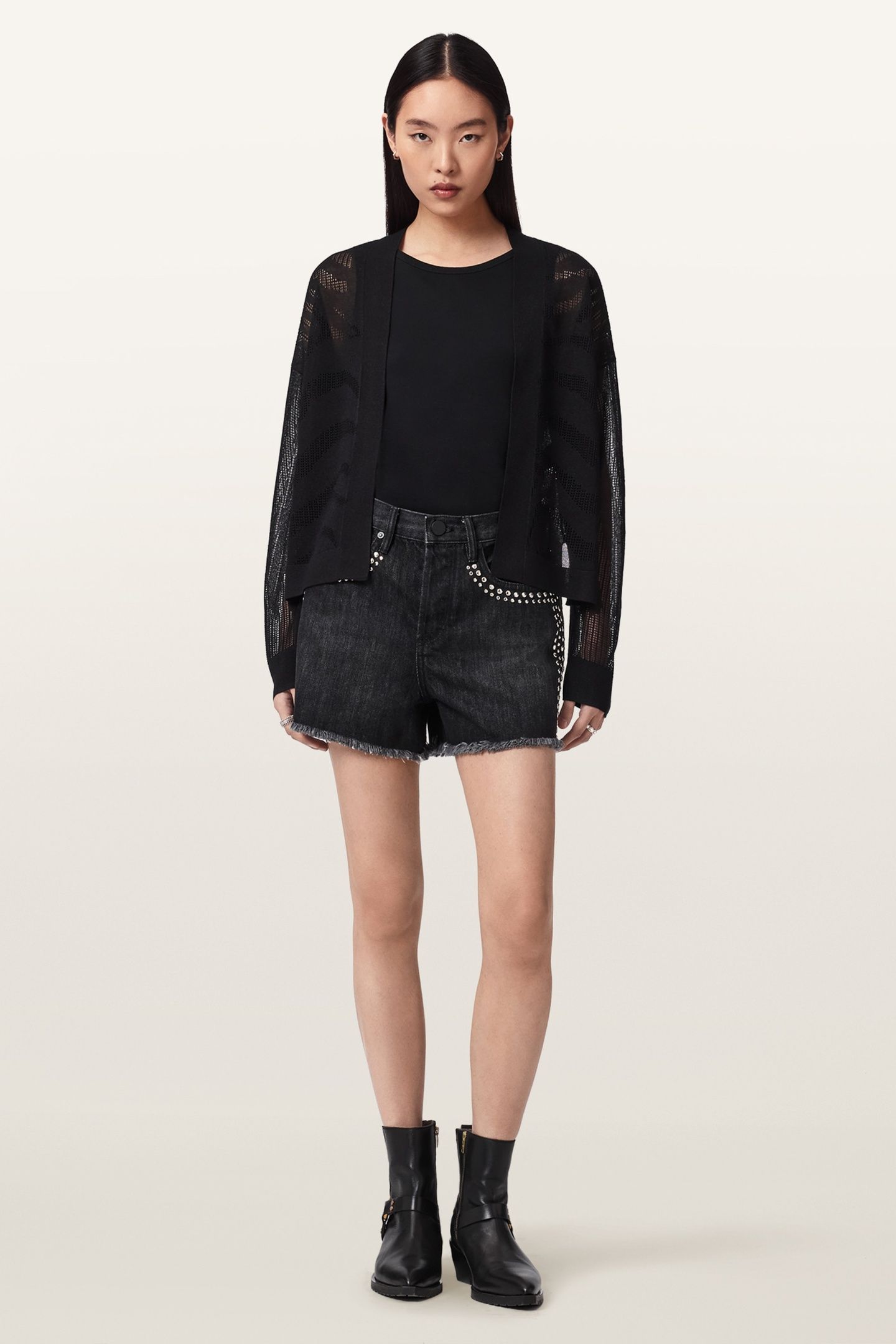 MISHA CROP CARDIGAN BLACK 1