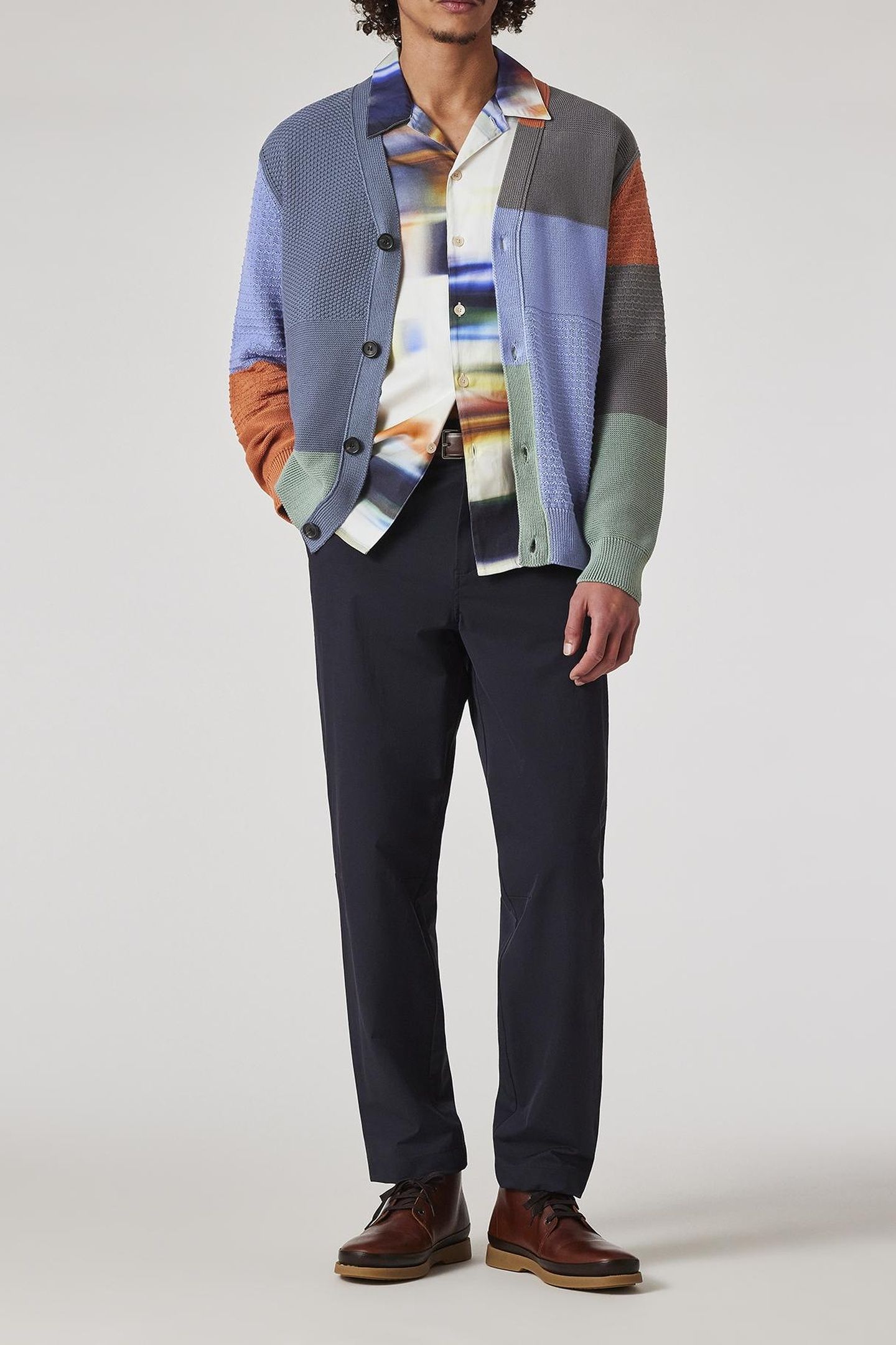 MENS CARDIGAN BUTTON THRU MULTI COLOURED 2