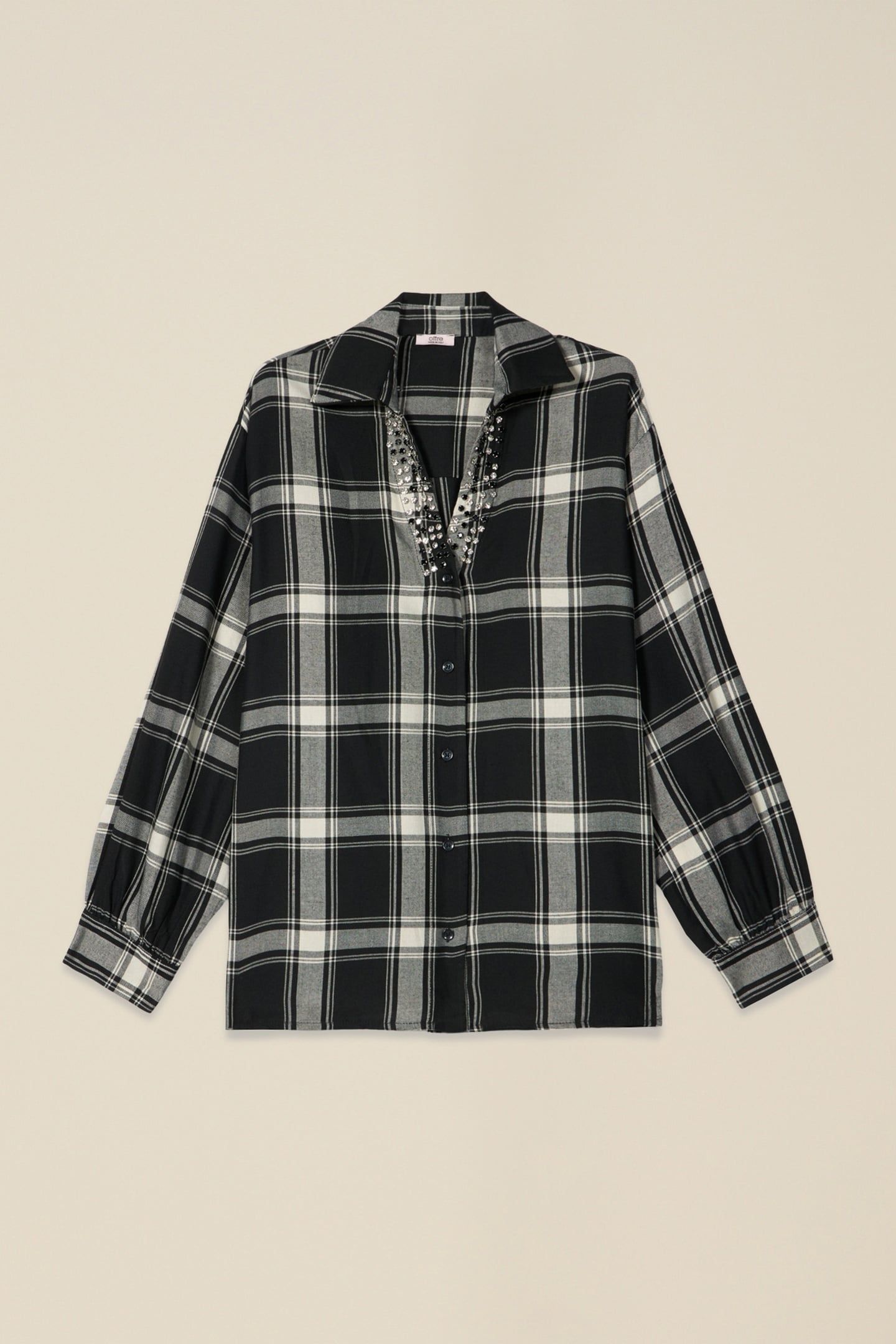 CHECK SHIRT WITH STUDS BLACK 3