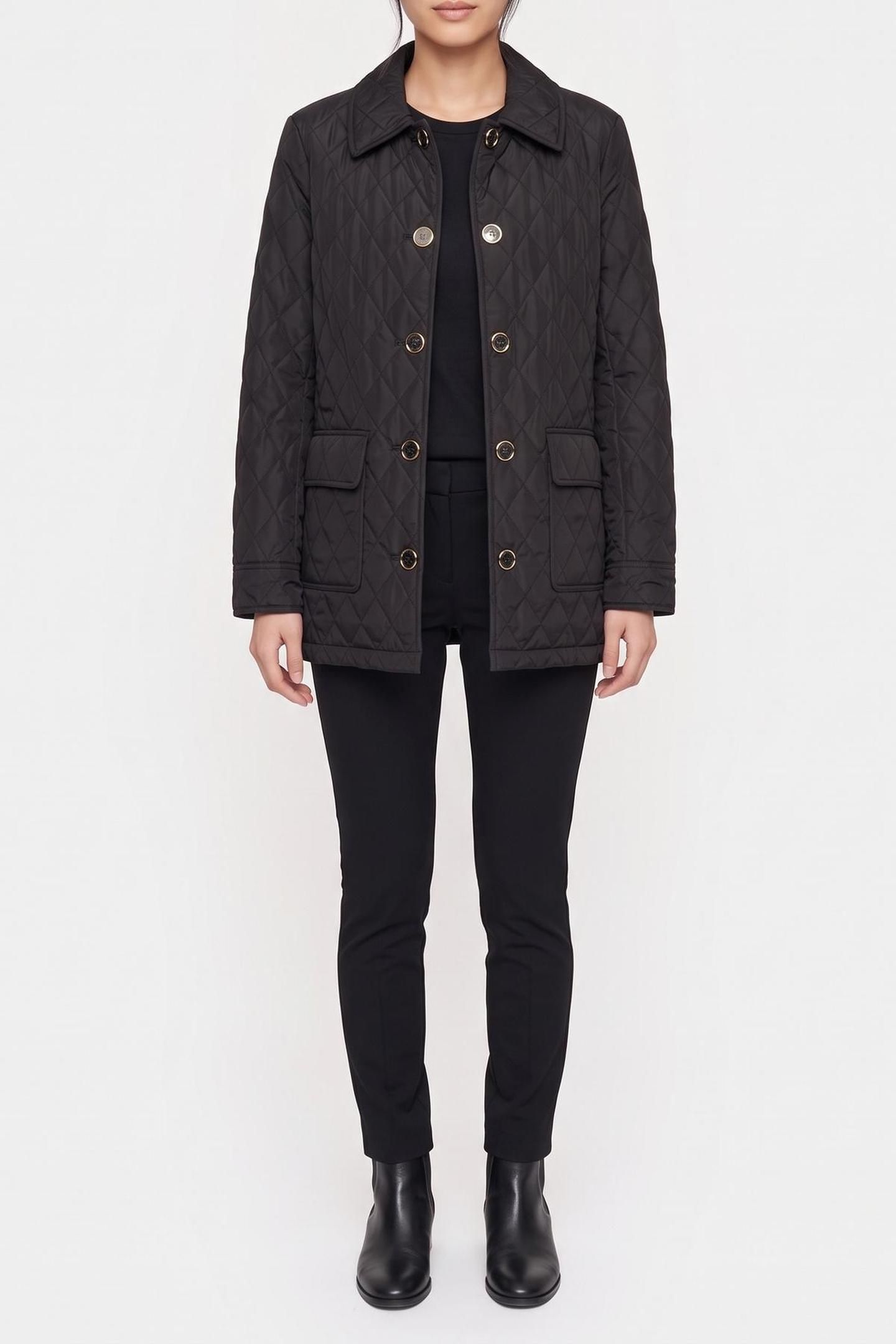 BUTTON UP QUILTED JACKET BLACK 1