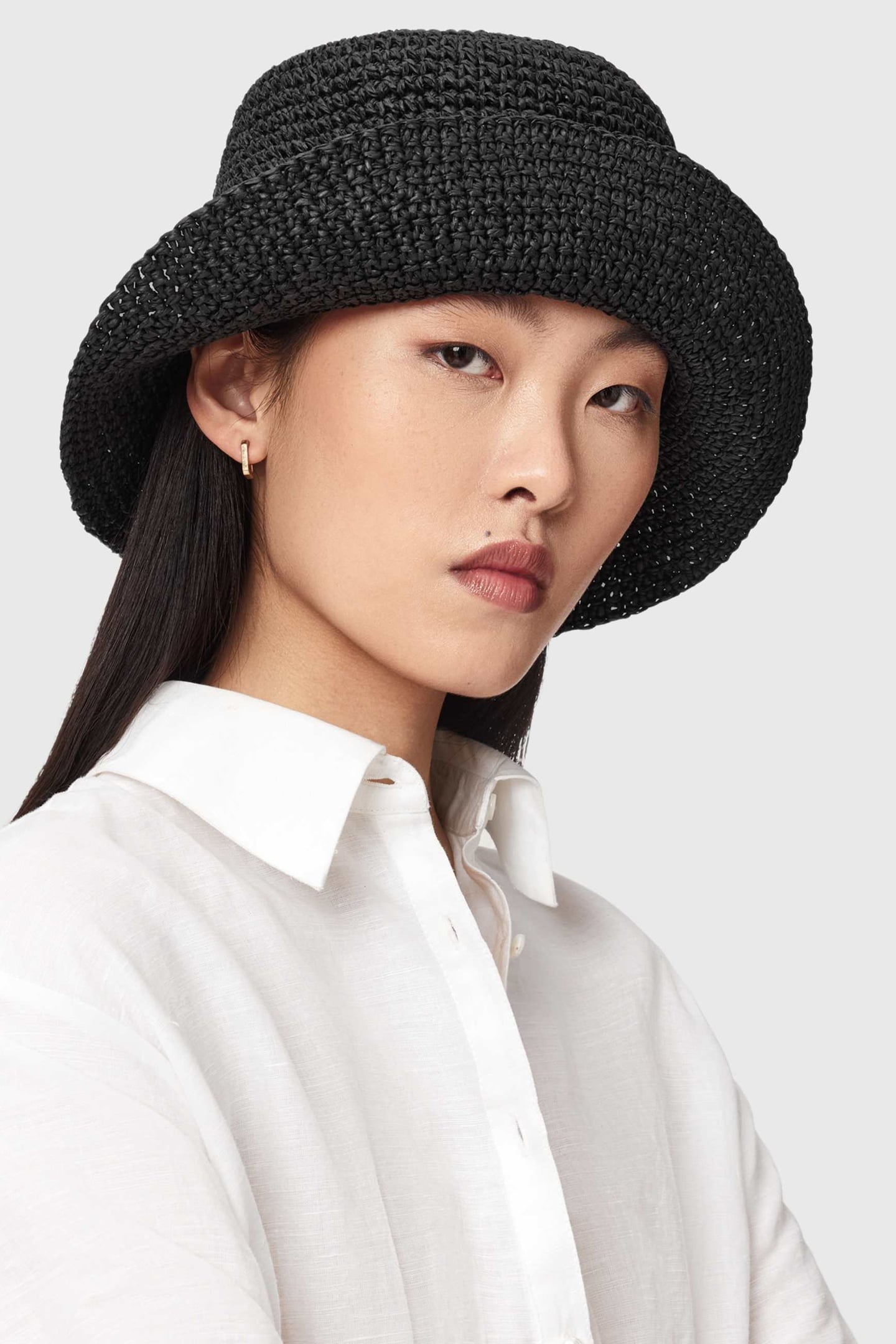 ELI STRAW BUCKET HAT BLACK 4
