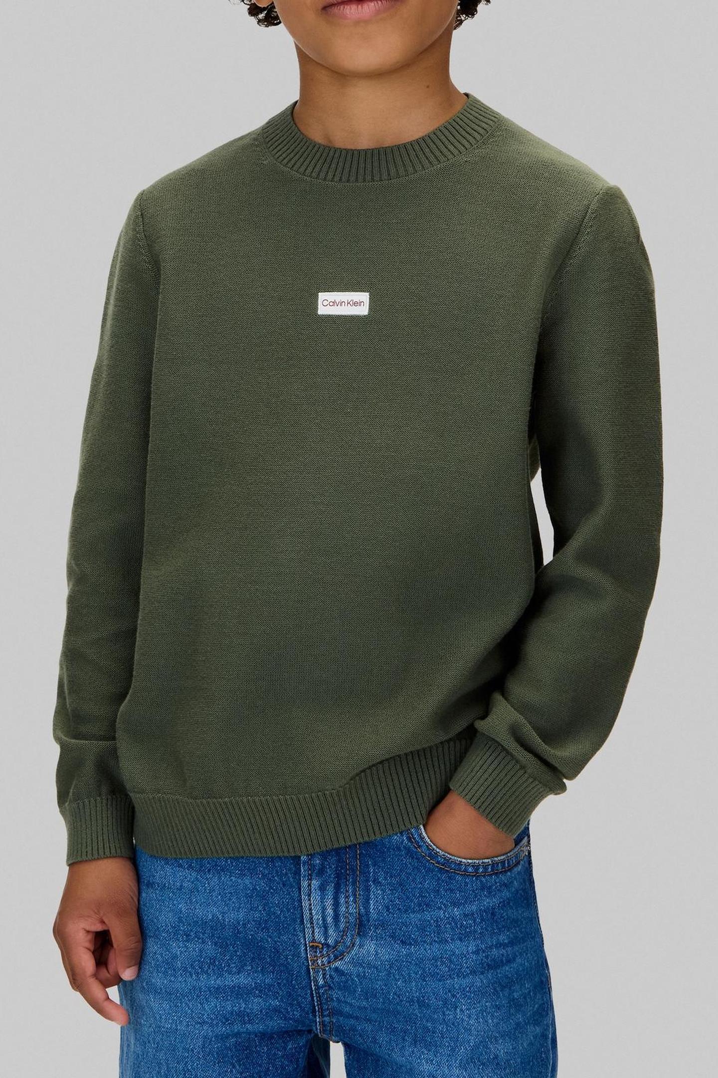 BOYS LOGO LABEL SWEATER THYME 1