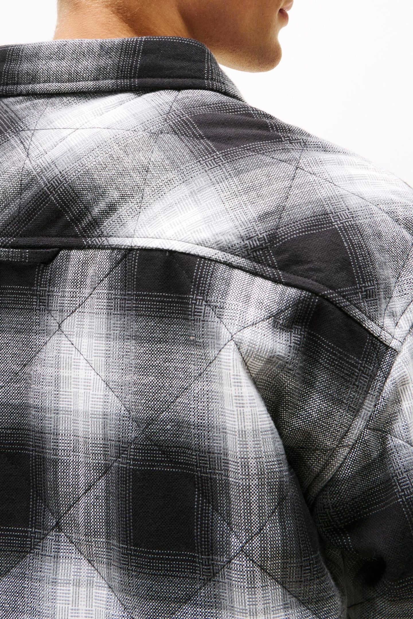 TJM QUILTED PADDED OVERSHIRT BLACK/CHECK QUILTED 5